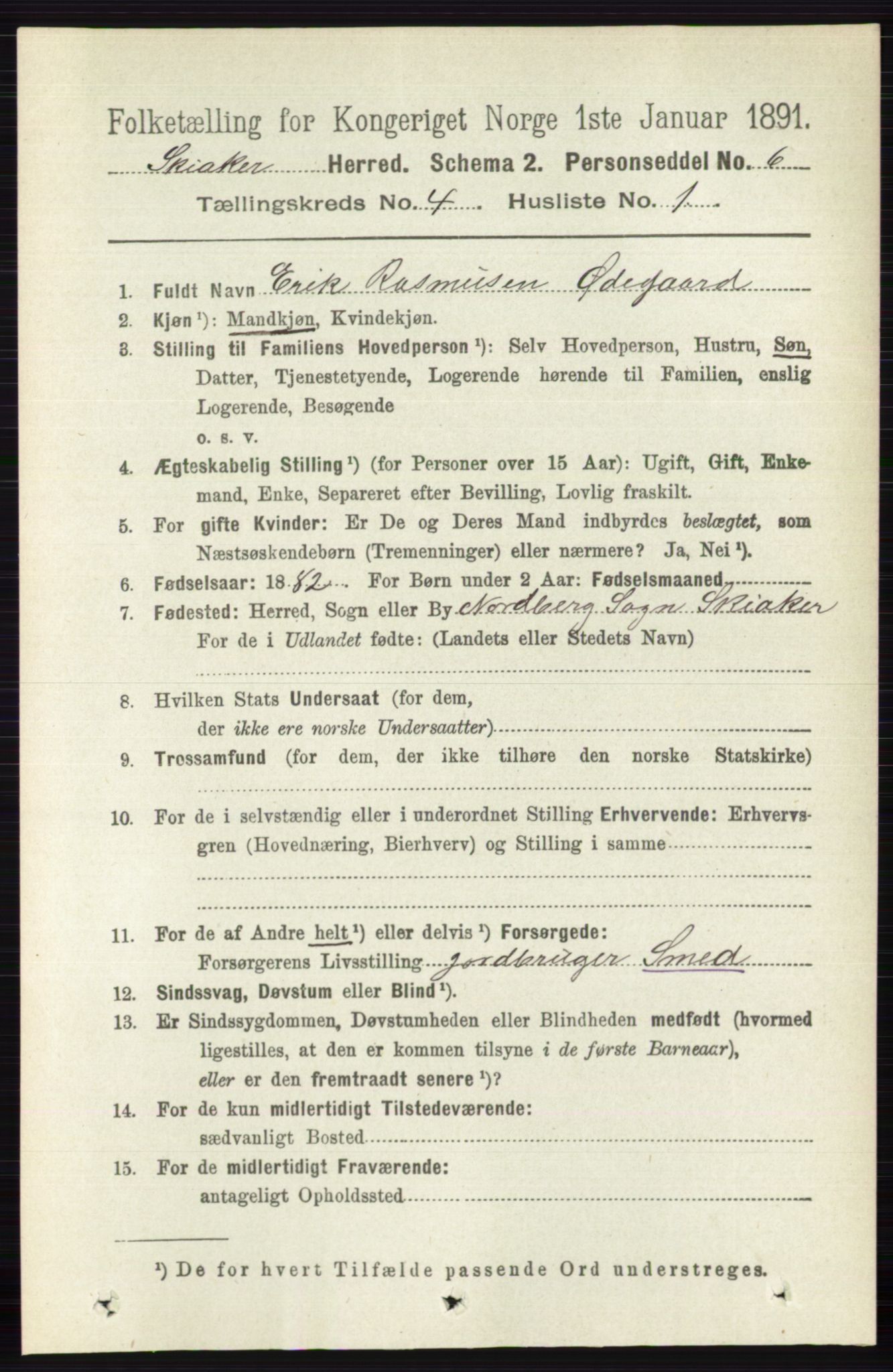 RA, 1891 census for 0513 Skjåk, 1891, p. 1344