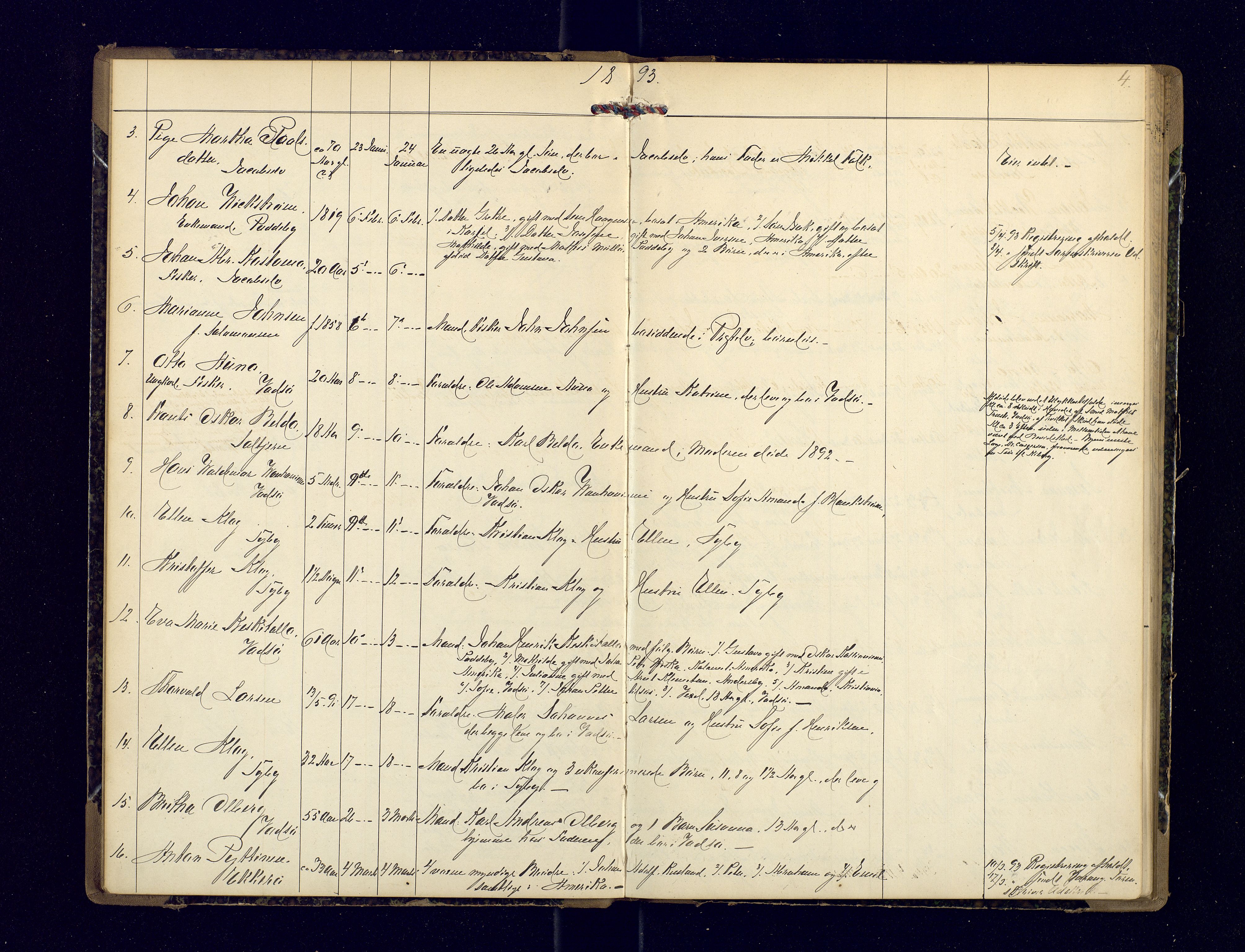 Nord-Varanger (Vadsø) lensmannskontor, AV/SATØ-S-1166/1/Fi/Fia/L0157: Dødsfallsprotokoller, 1892-1908