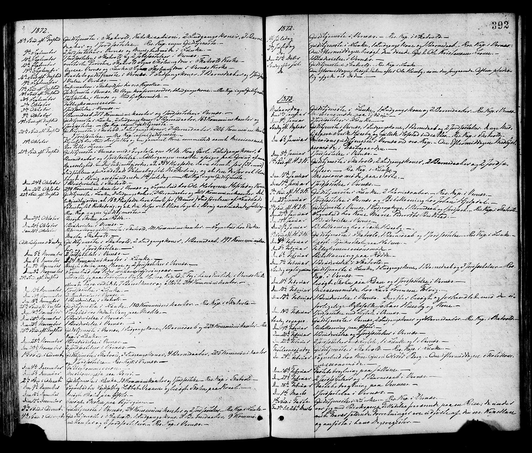 Ministerialprotokoller, klokkerbøker og fødselsregistre - Nord-Trøndelag, SAT/A-1458/709/L0076: Parish register (official) no. 709A16, 1871-1879, p. 392