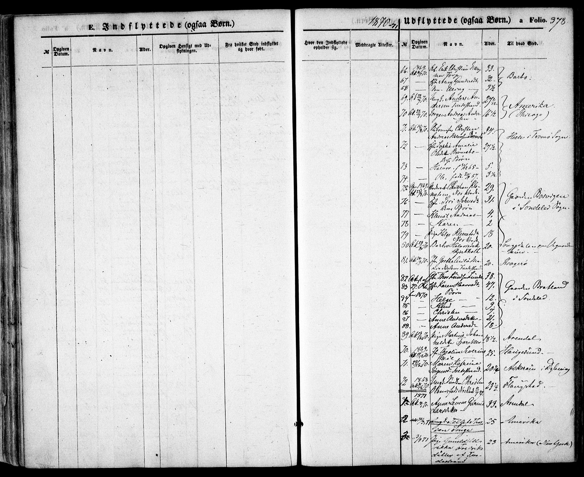 Holt sokneprestkontor, AV/SAK-1111-0021/F/Fa/L0009: Parish register (official) no. A 9, 1861-1871, p. 378