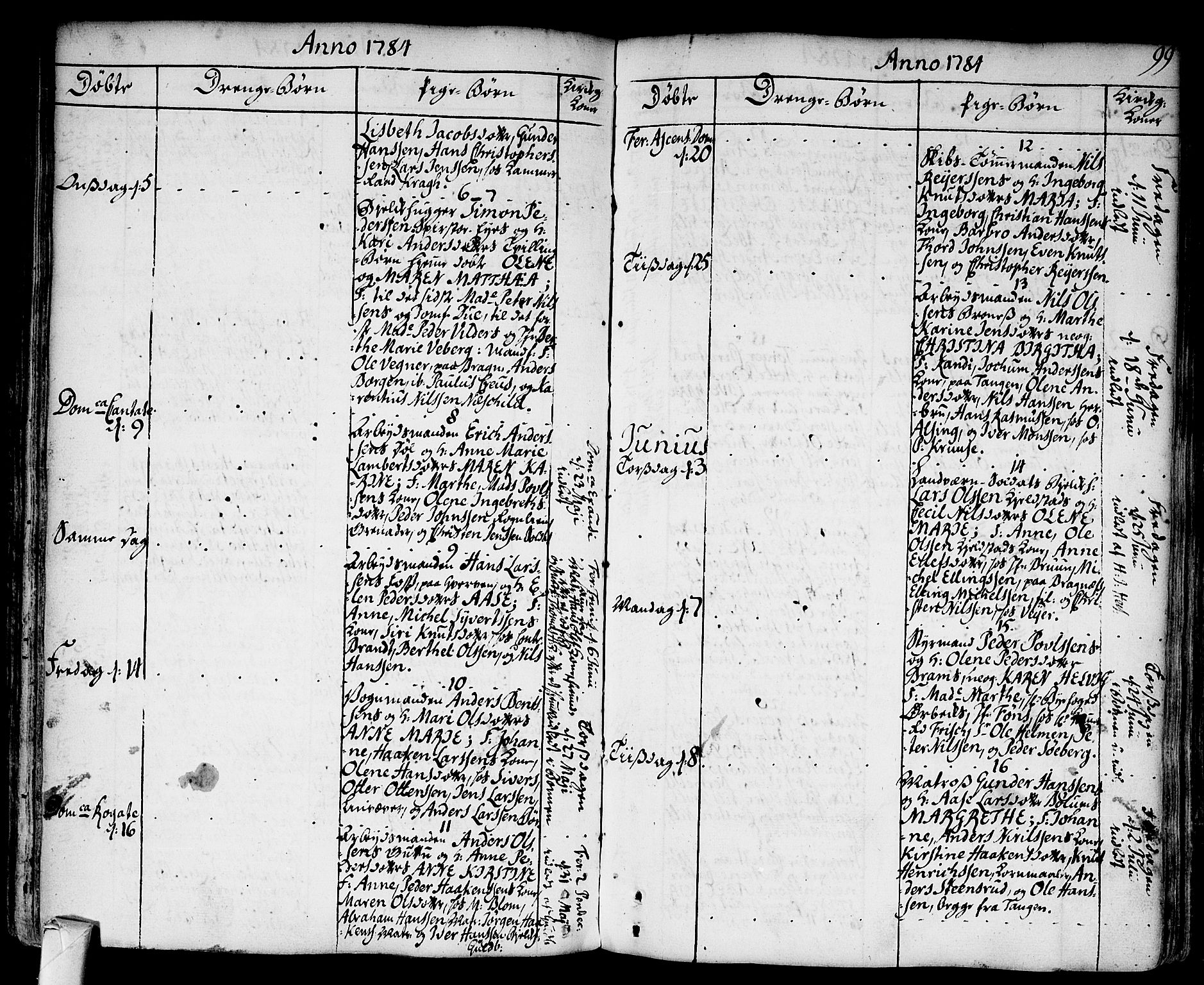 Strømsø kirkebøker, AV/SAKO-A-246/F/Fa/L0009: Parish register (official) no. I 9, 1752-1791, p. 99