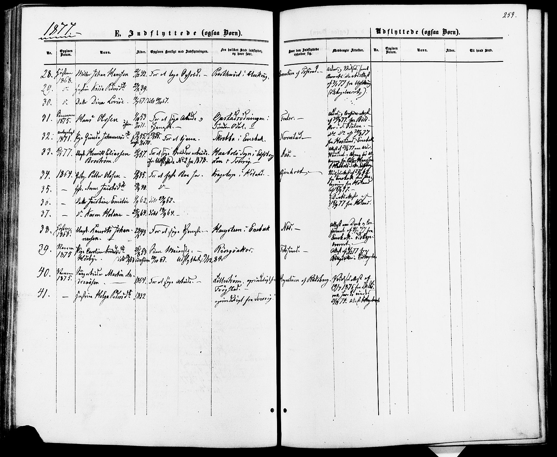 Fet prestekontor Kirkebøker, AV/SAO-A-10370a/F/Fa/L0013: Parish register (official) no. I 13, 1867-1877, p. 259