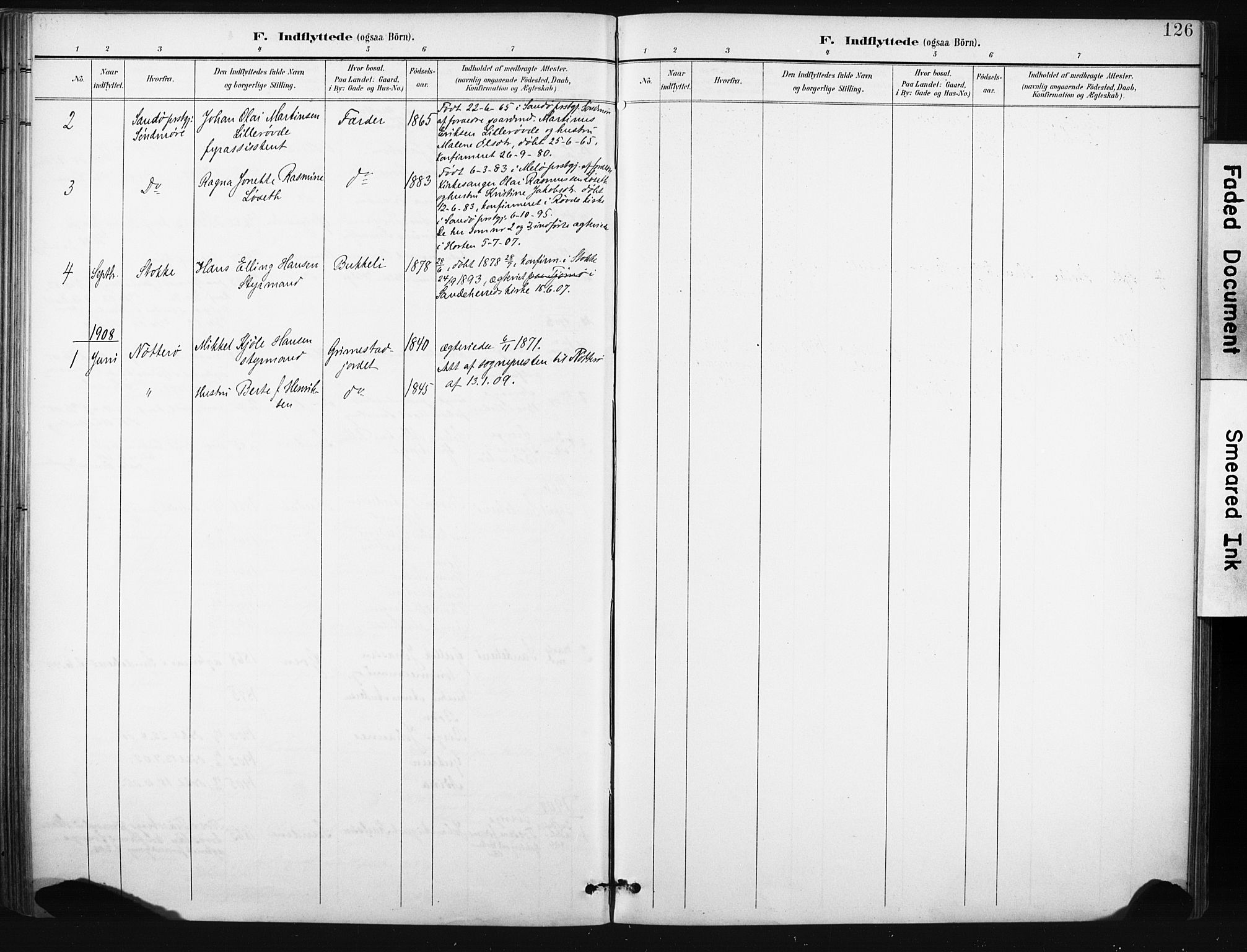 Tjøme kirkebøker, SAKO/A-328/F/Fa/L0005: Parish register (official) no. 5, 1901-1909, p. 126