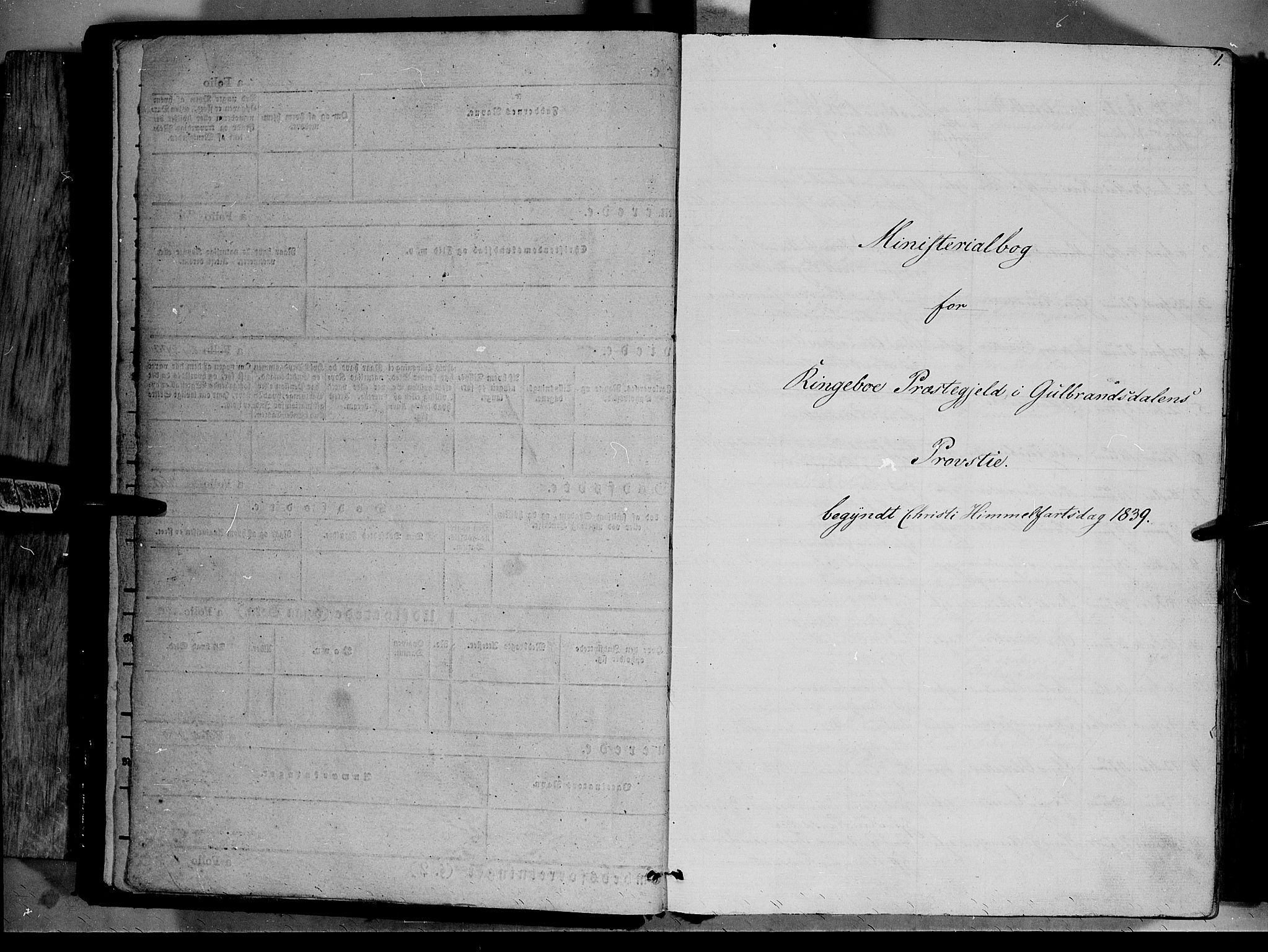 Ringebu prestekontor, SAH/PREST-082/H/Ha/Haa/L0005: Parish register (official) no. 5, 1839-1848, p. 0-1
