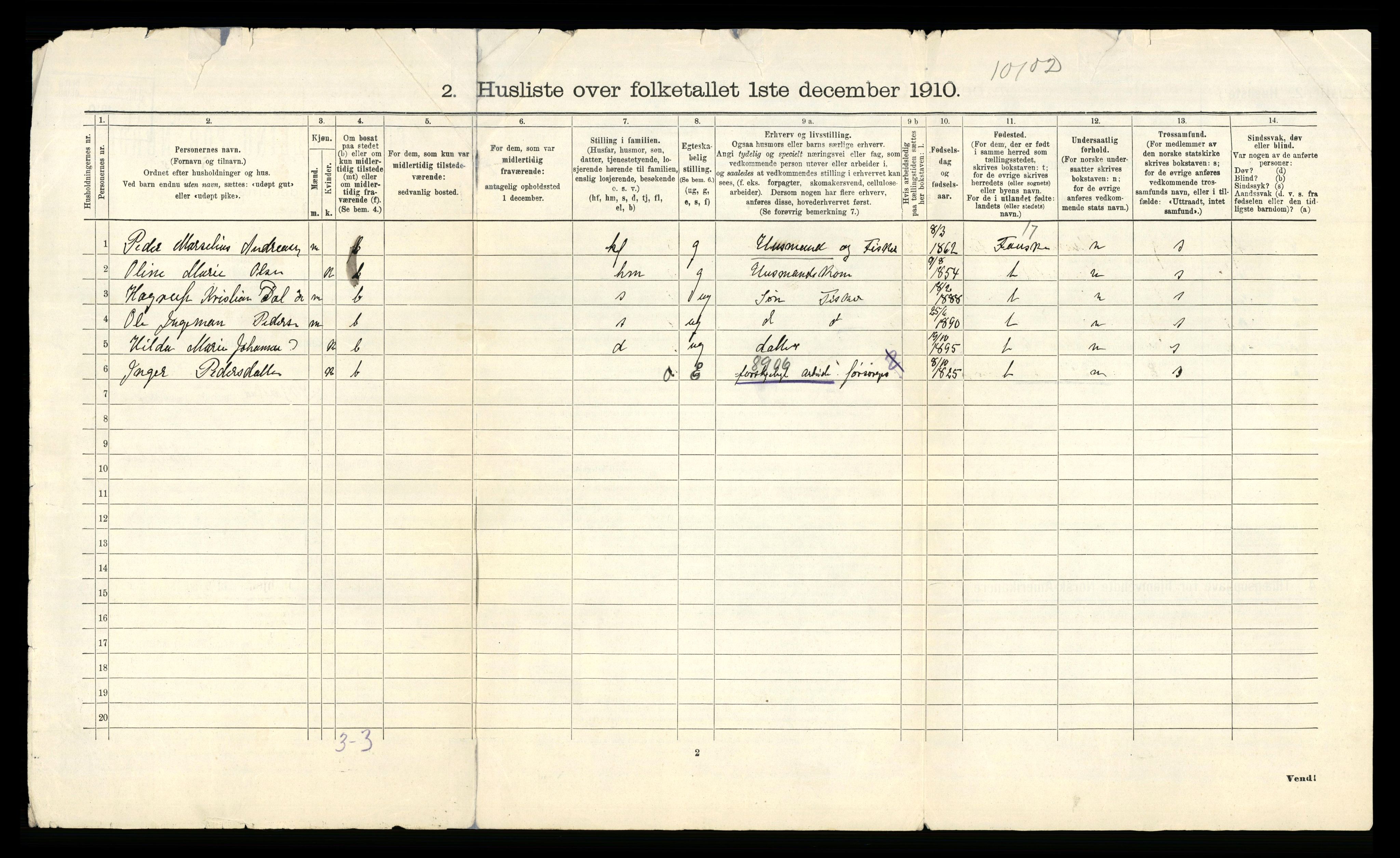 RA, 1910 census for Skjerstad, 1910, p. 24