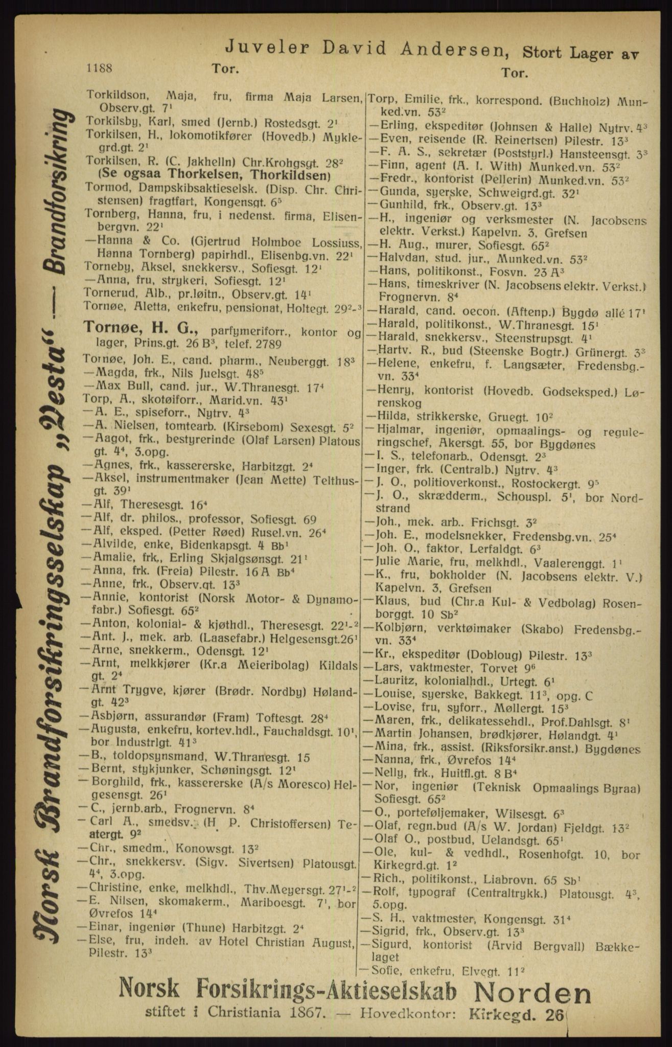 Kristiania/Oslo adressebok, PUBL/-, 1916, p. 1188
