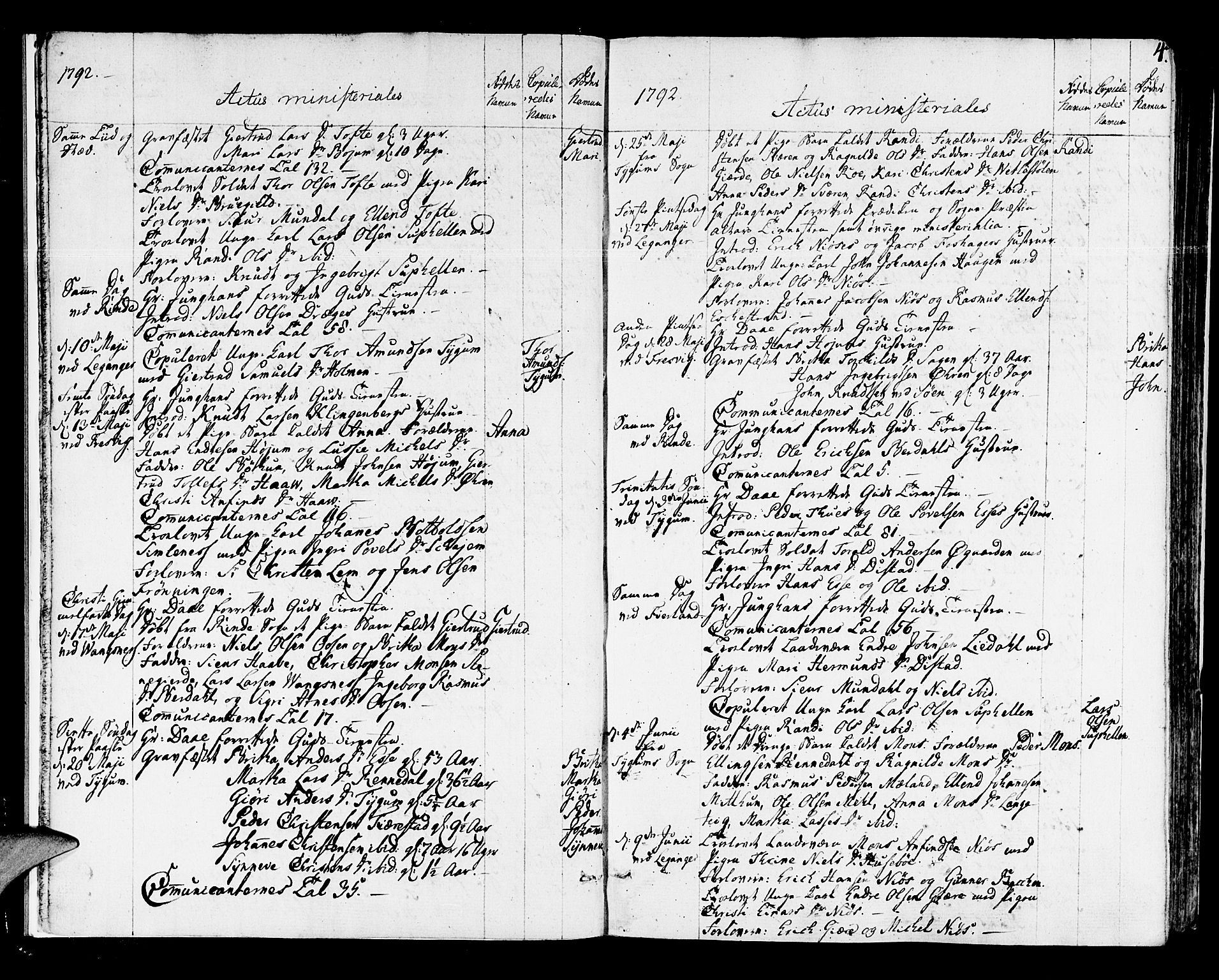 Leikanger sokneprestembete, SAB/A-81001: Parish register (official) no. A 5, 1792-1809, p. 4