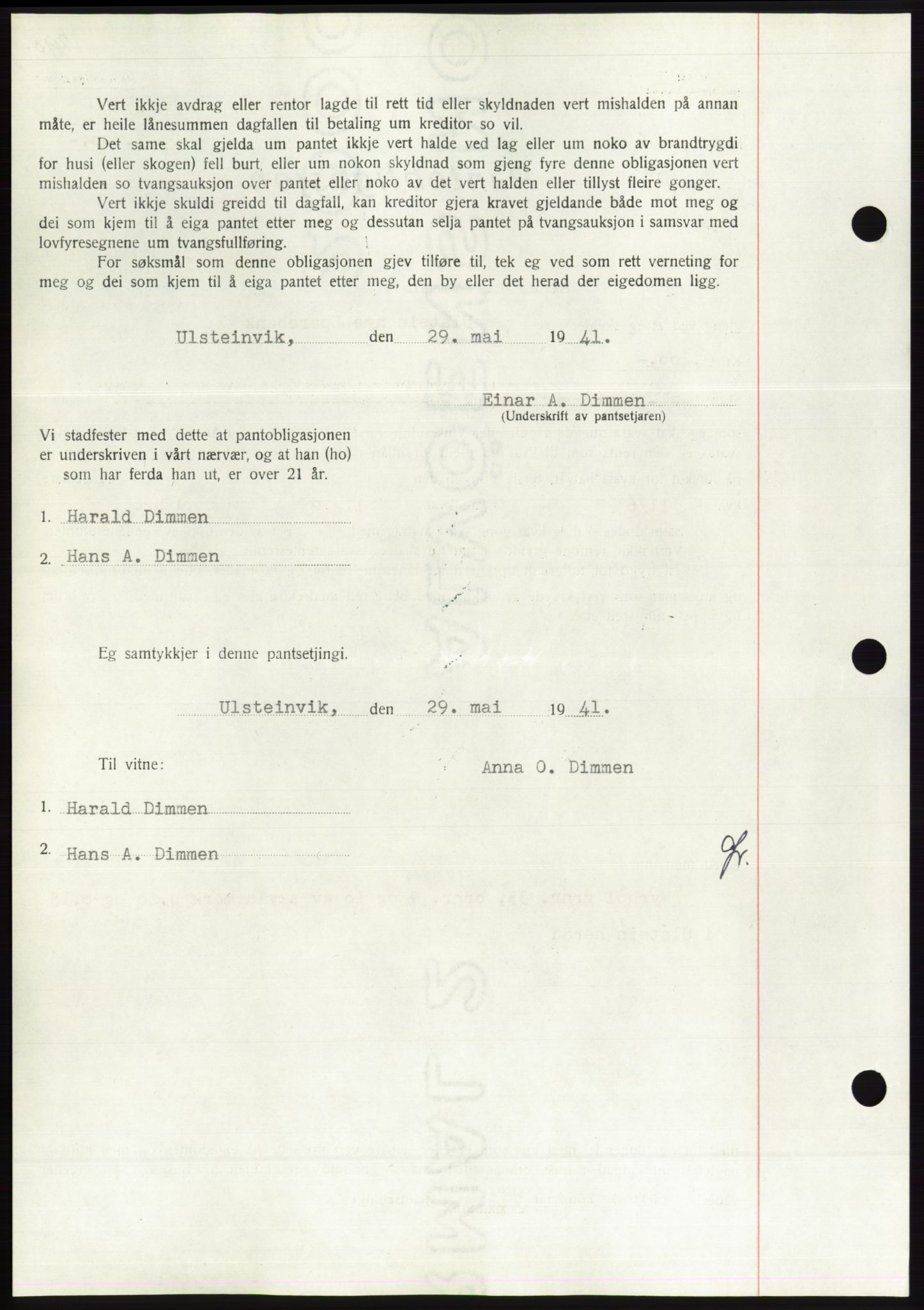 Søre Sunnmøre sorenskriveri, AV/SAT-A-4122/1/2/2C/L0071: Mortgage book no. 65, 1941-1941, Diary no: : 661/1941