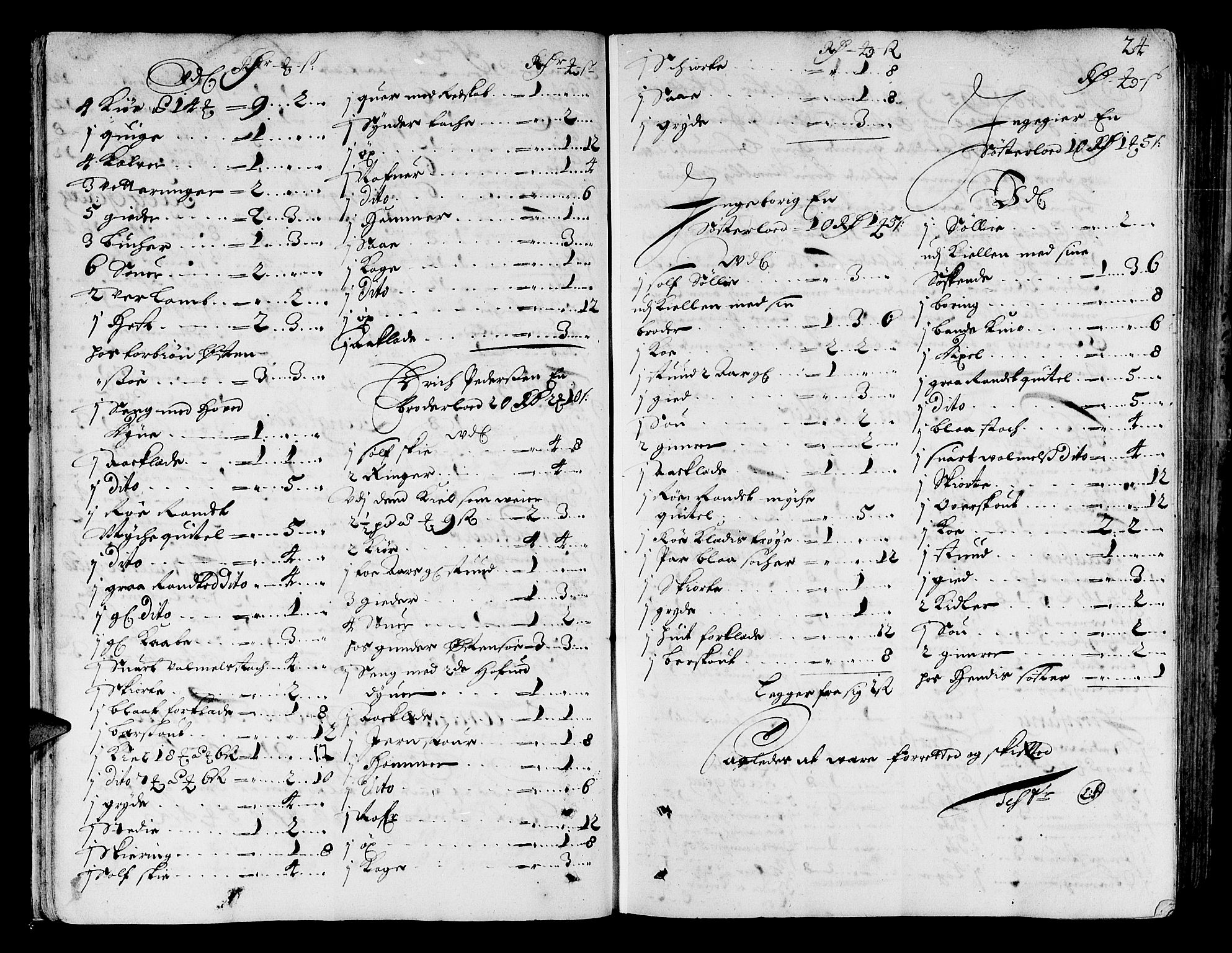 Hardanger og Voss sorenskriveri, AV/SAB-A-2501/4/4A/4Ac/L0001: Skifterettsprotokoll for sorenskriveriet, 1695-1707, p. 23b-24a