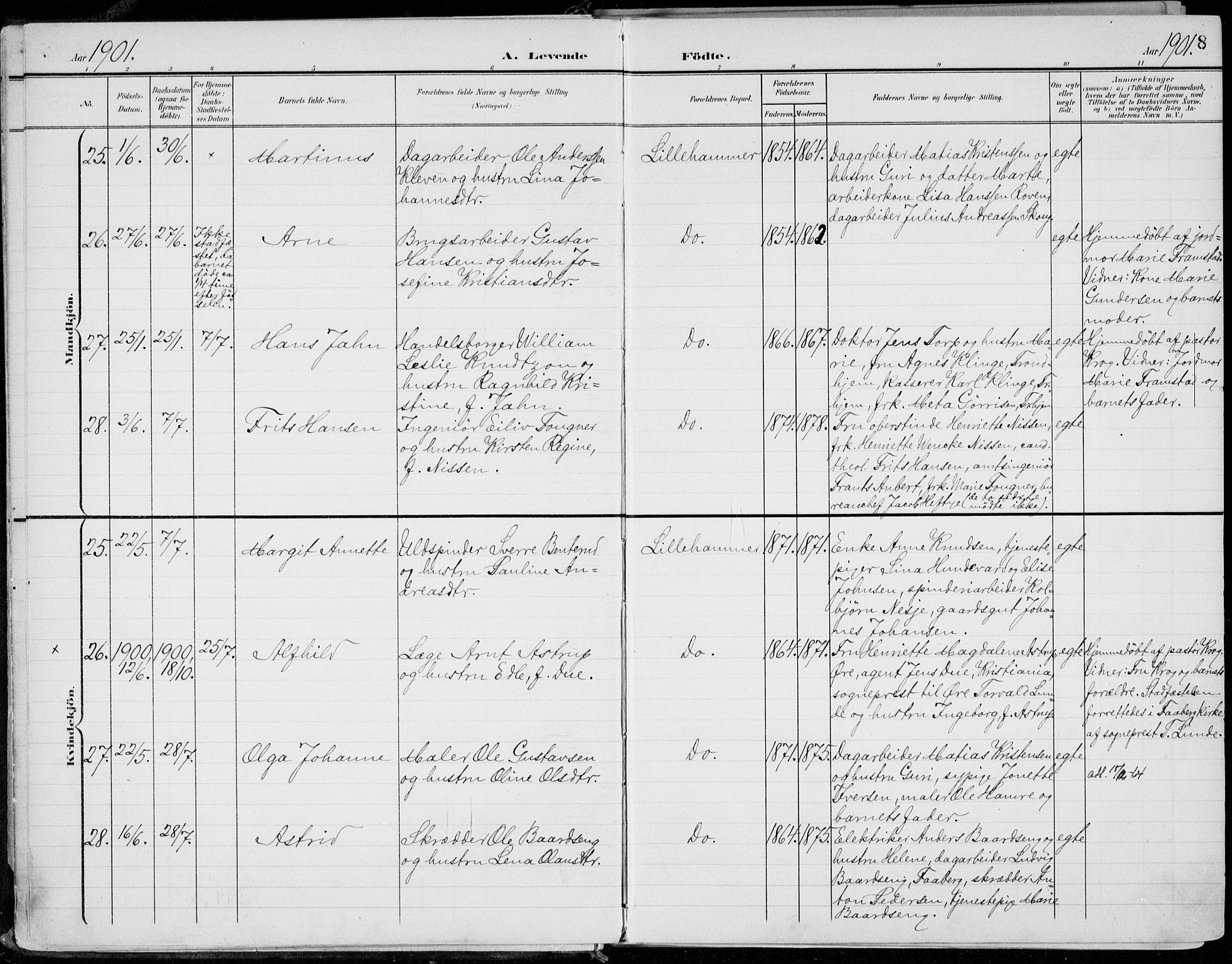 Lillehammer prestekontor, SAH/PREST-088/H/Ha/Haa/L0001: Parish register (official) no. 1, 1901-1916, p. 8