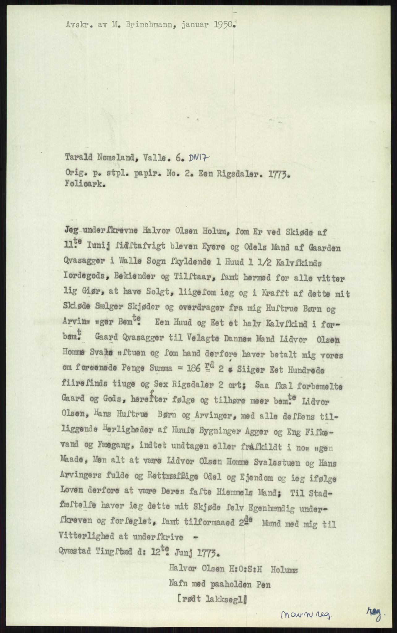 Samlinger til kildeutgivelse, Diplomavskriftsamlingen, AV/RA-EA-4053/H/Ha, p. 3618