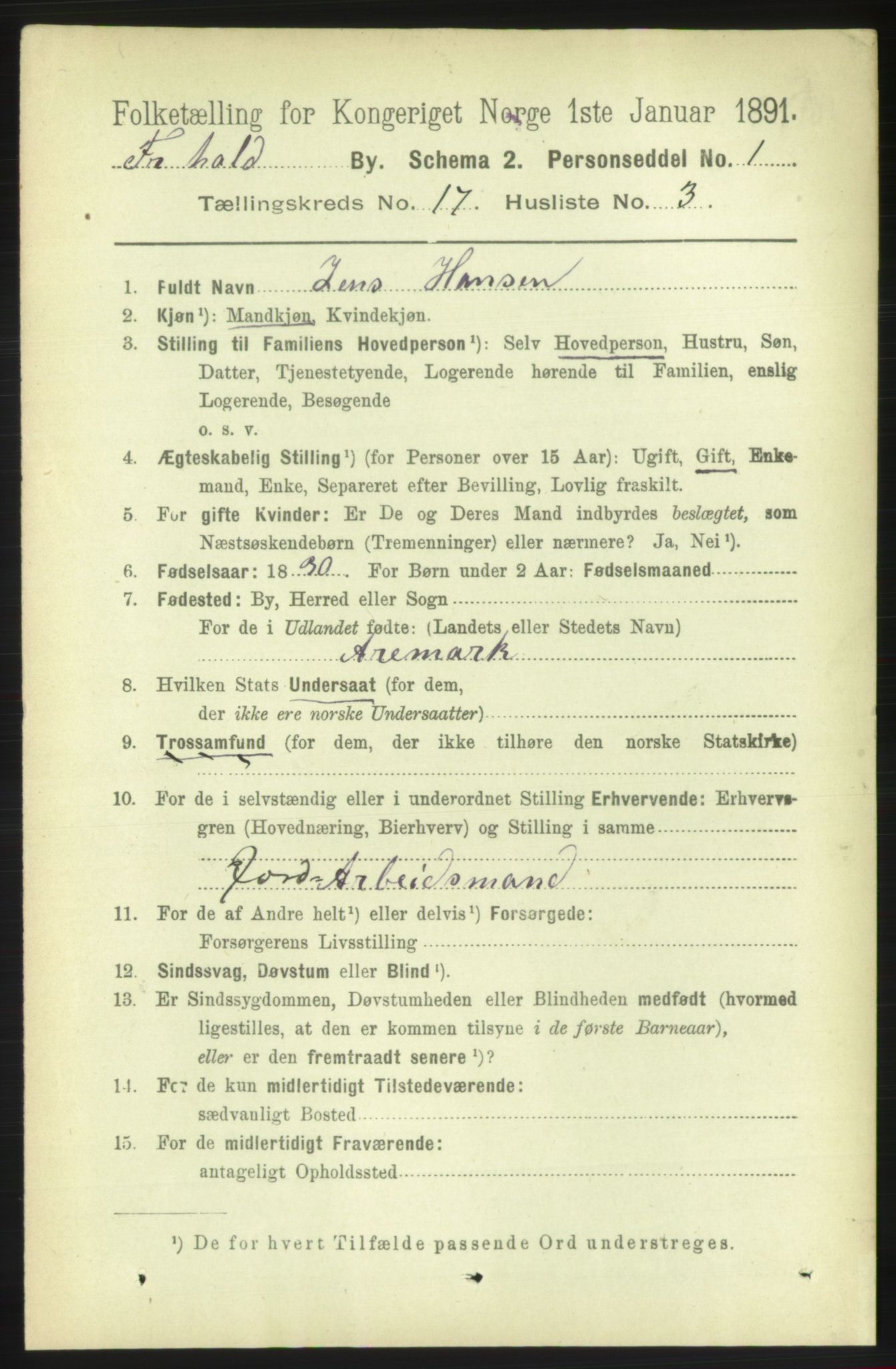 RA, 1891 census for 0101 Fredrikshald, 1891, p. 10875