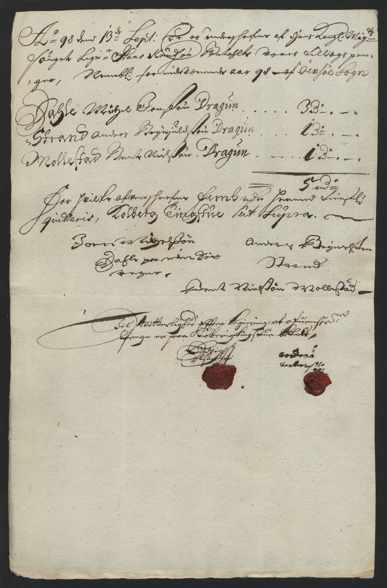 Rentekammeret inntil 1814, Reviderte regnskaper, Fogderegnskap, AV/RA-EA-4092/R04/L0127: Fogderegnskap Moss, Onsøy, Tune, Veme og Åbygge, 1698, p. 124