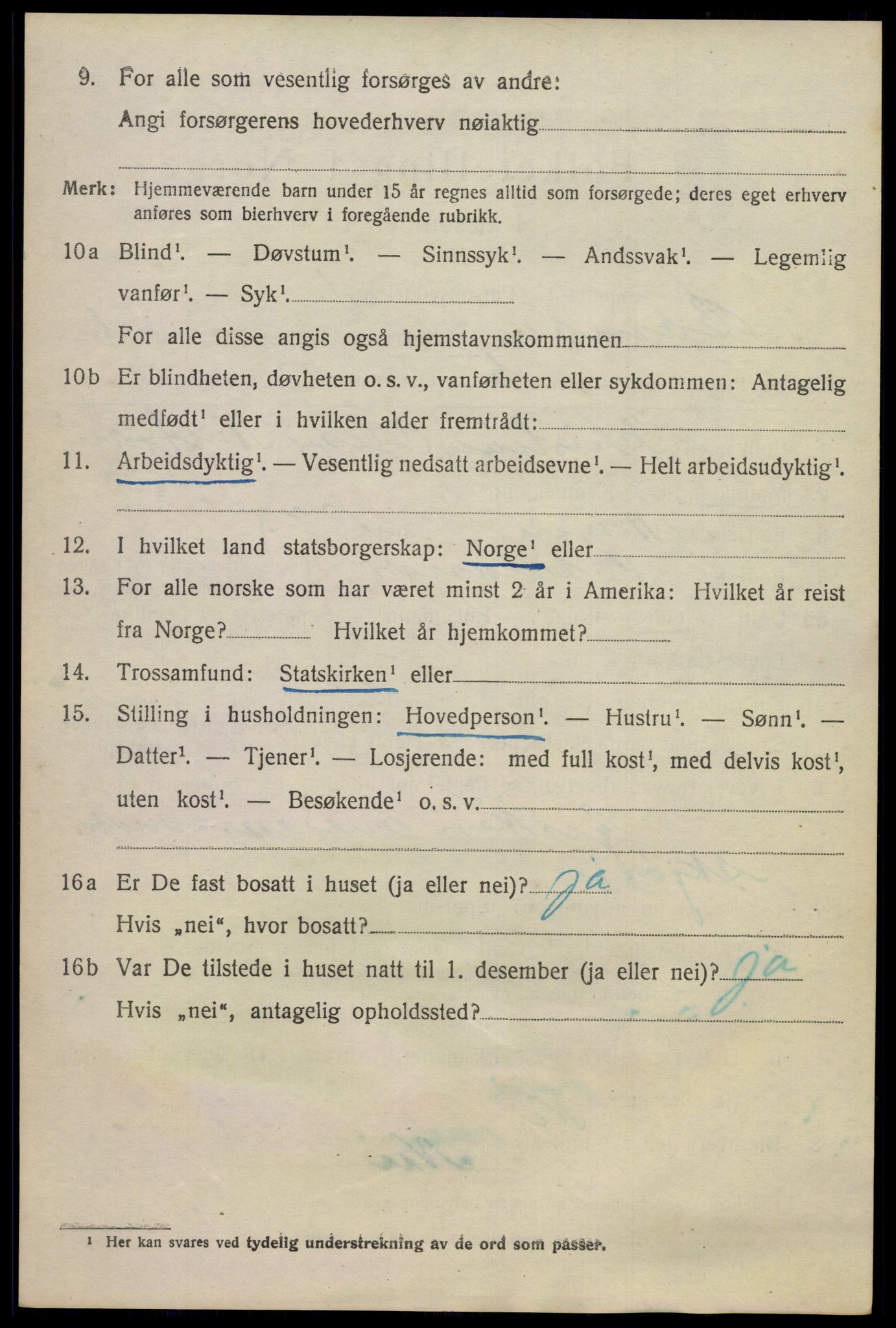 SAKO, 1920 census for Bamble, 1920, p. 5924