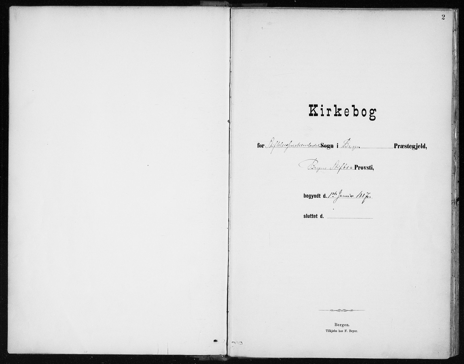 Bergen kommunale pleiehjem - stiftelsespresten, SAB/A-100281: Parish register (official) no. A 2, 1887-1939, p. 2