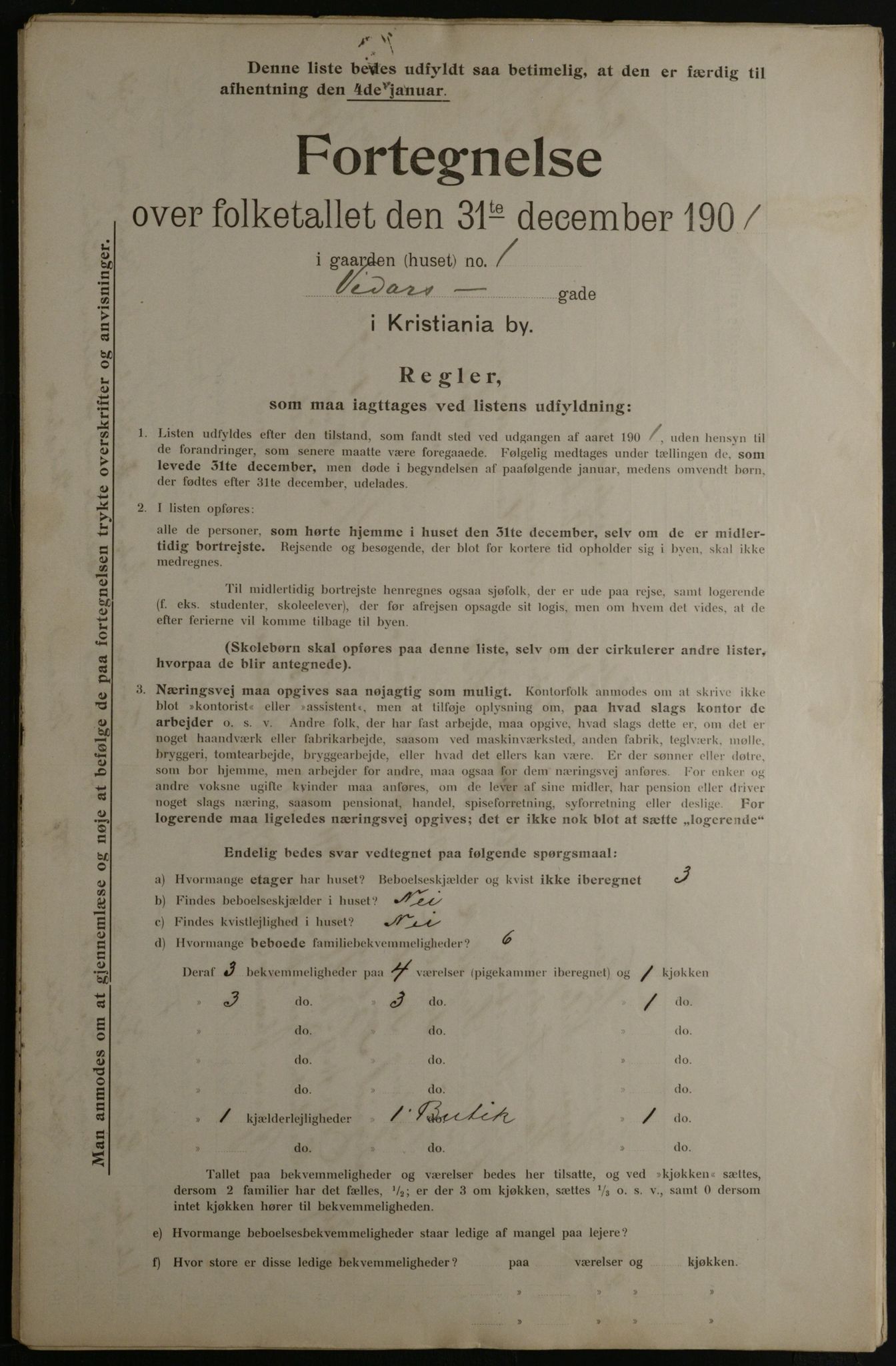OBA, Municipal Census 1901 for Kristiania, 1901, p. 18959