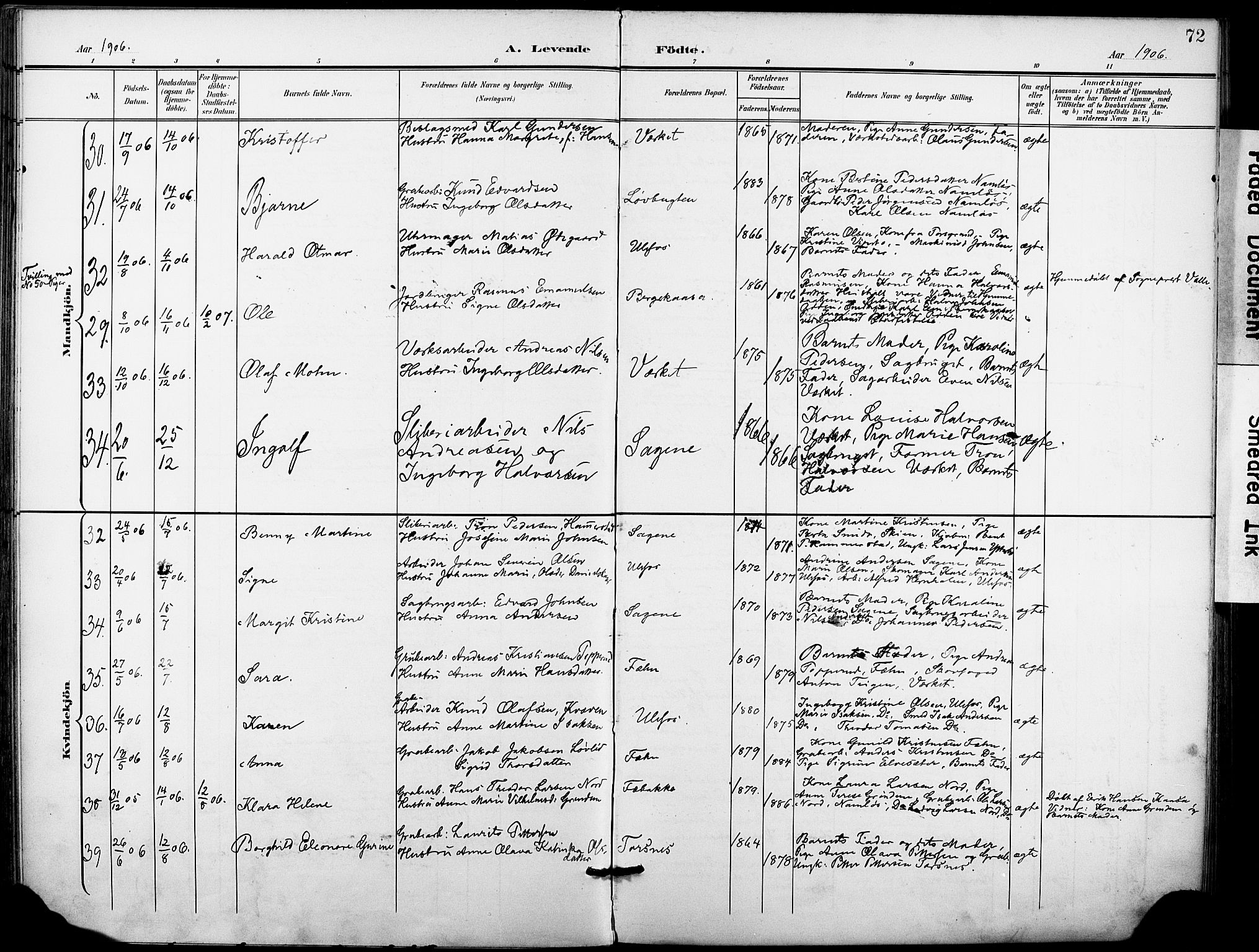 Holla kirkebøker, AV/SAKO-A-272/F/Fa/L0010: Parish register (official) no. 10, 1897-1907, p. 72