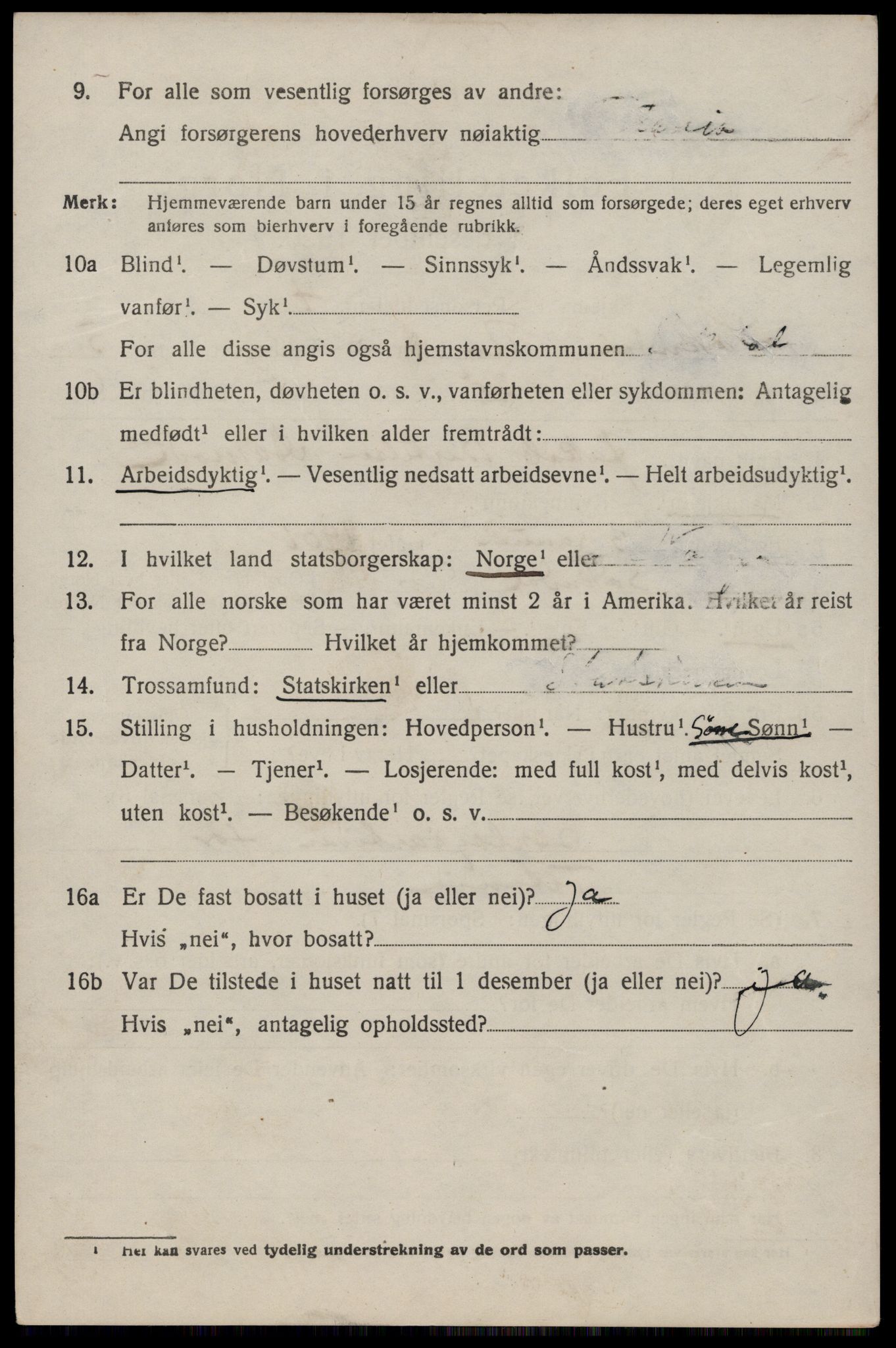 SAST, 1920 census for Sokndal, 1920, p. 3524