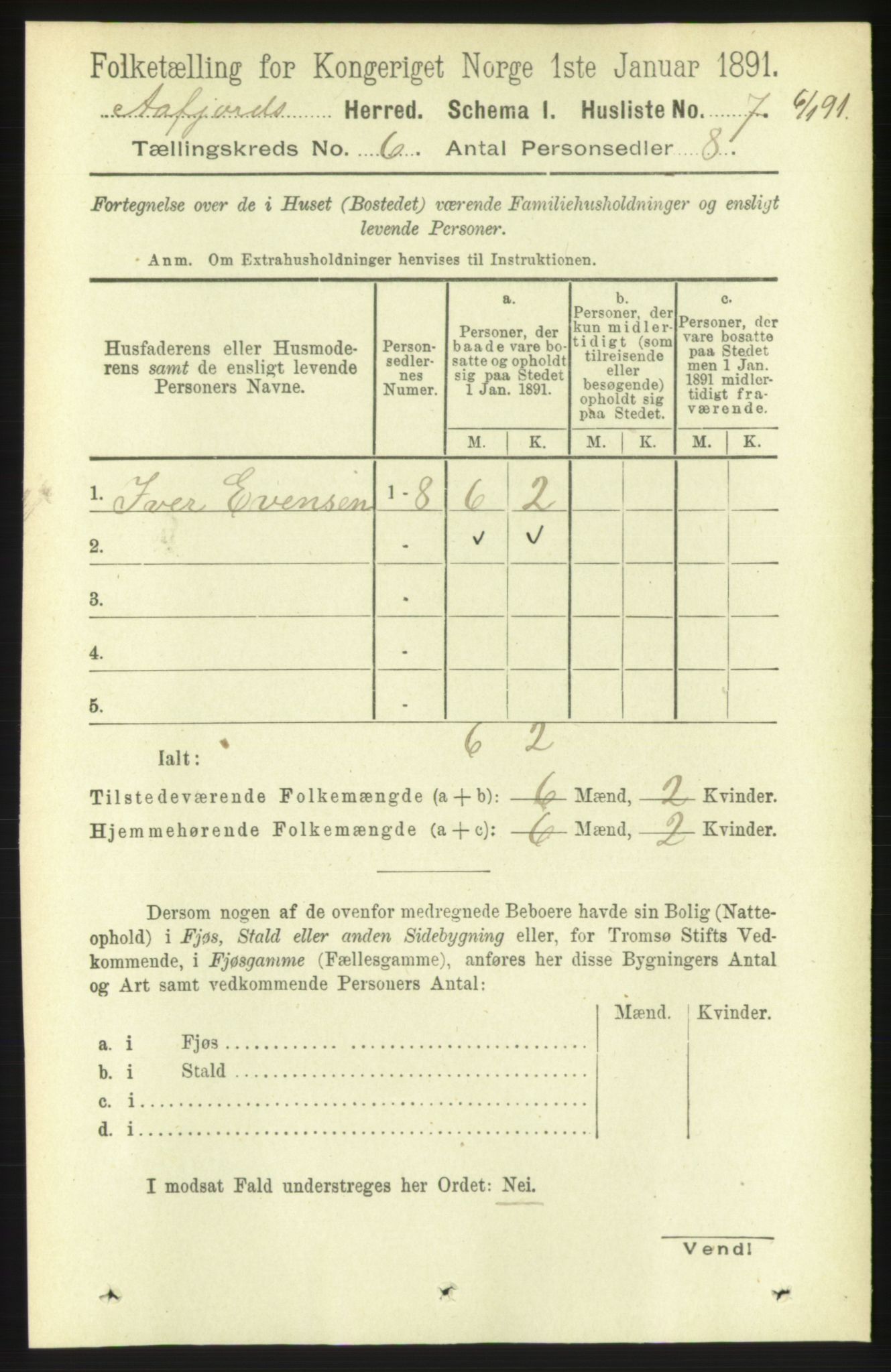 RA, 1891 census for 1630 Åfjord, 1891, p. 1445