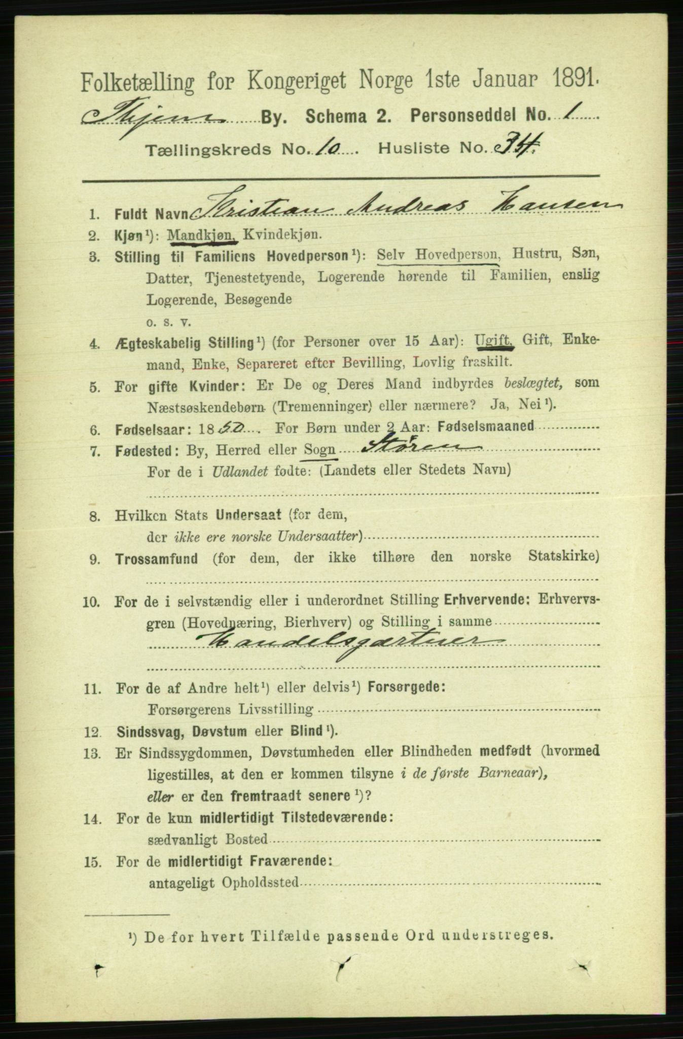 RA, 1891 census for 1601 Trondheim, 1891, p. 9270