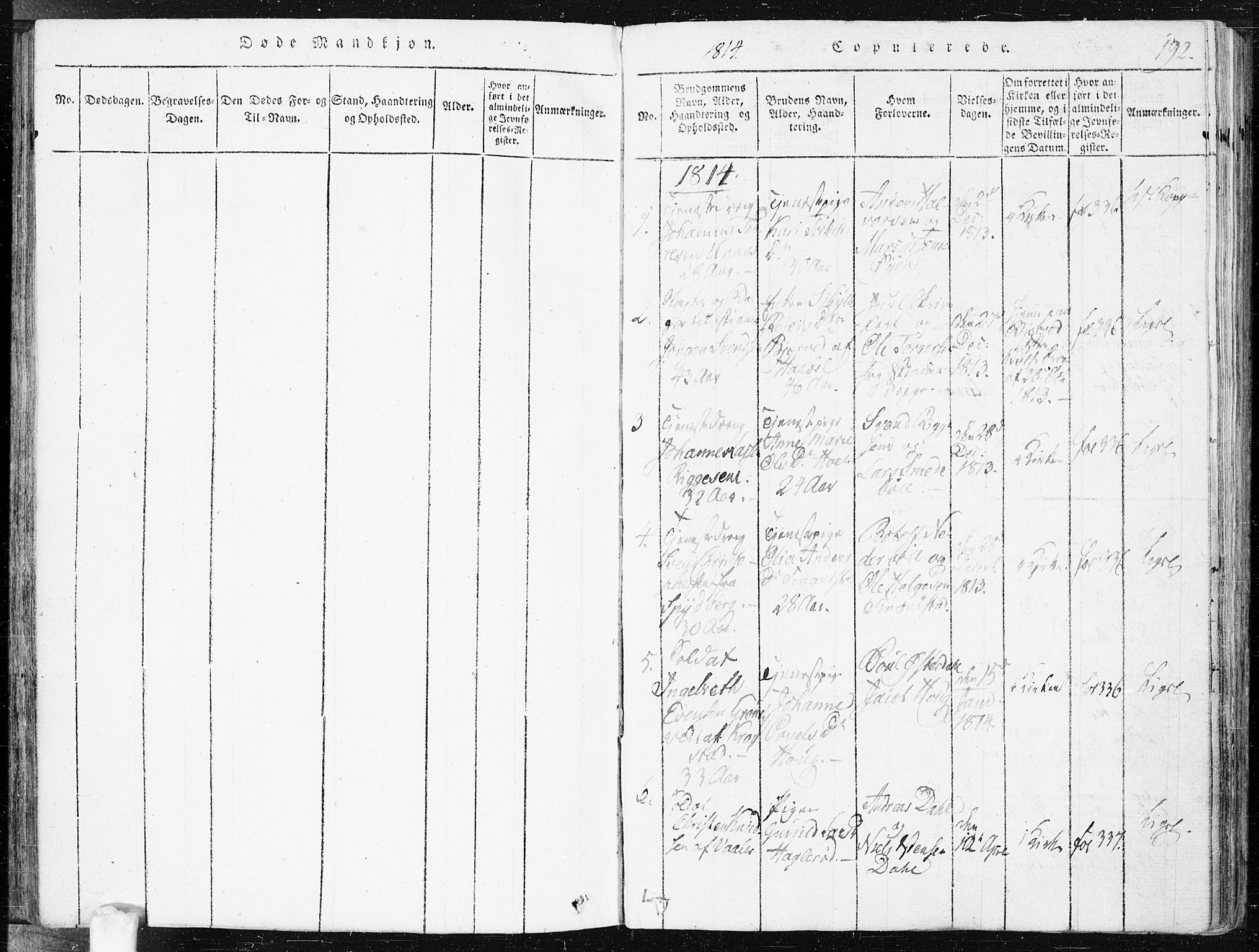 Hobøl prestekontor Kirkebøker, SAO/A-2002/F/Fa/L0002: Parish register (official) no. I 2, 1814-1841, p. 192