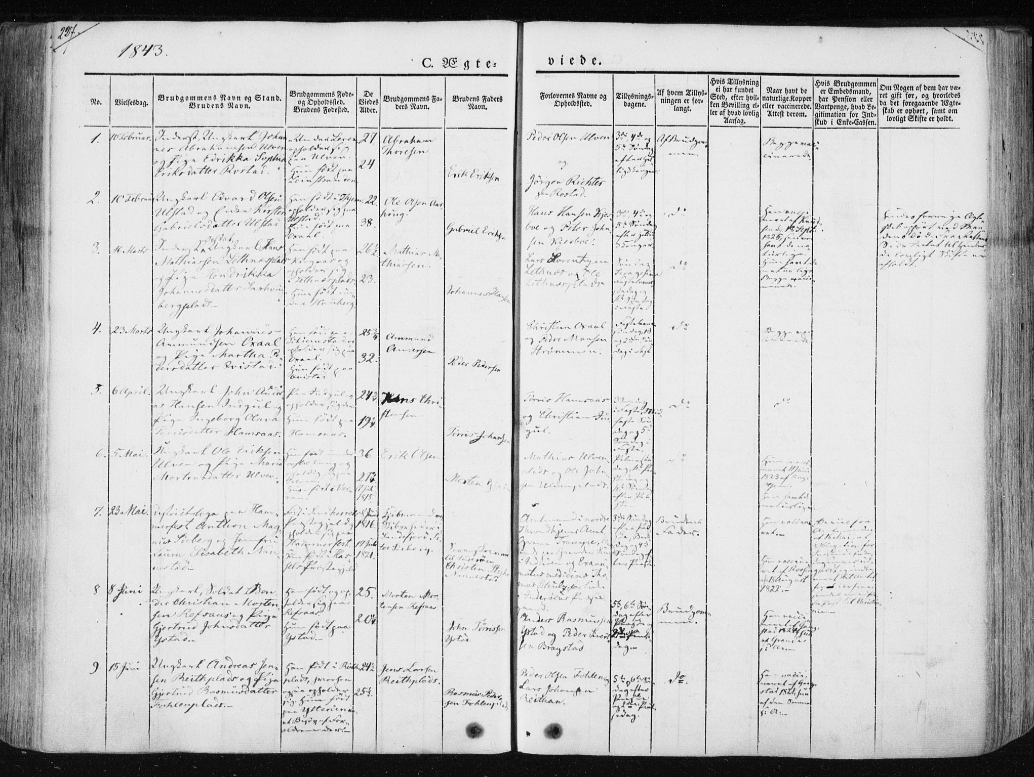 Ministerialprotokoller, klokkerbøker og fødselsregistre - Nord-Trøndelag, SAT/A-1458/730/L0280: Parish register (official) no. 730A07 /1, 1840-1854, p. 227