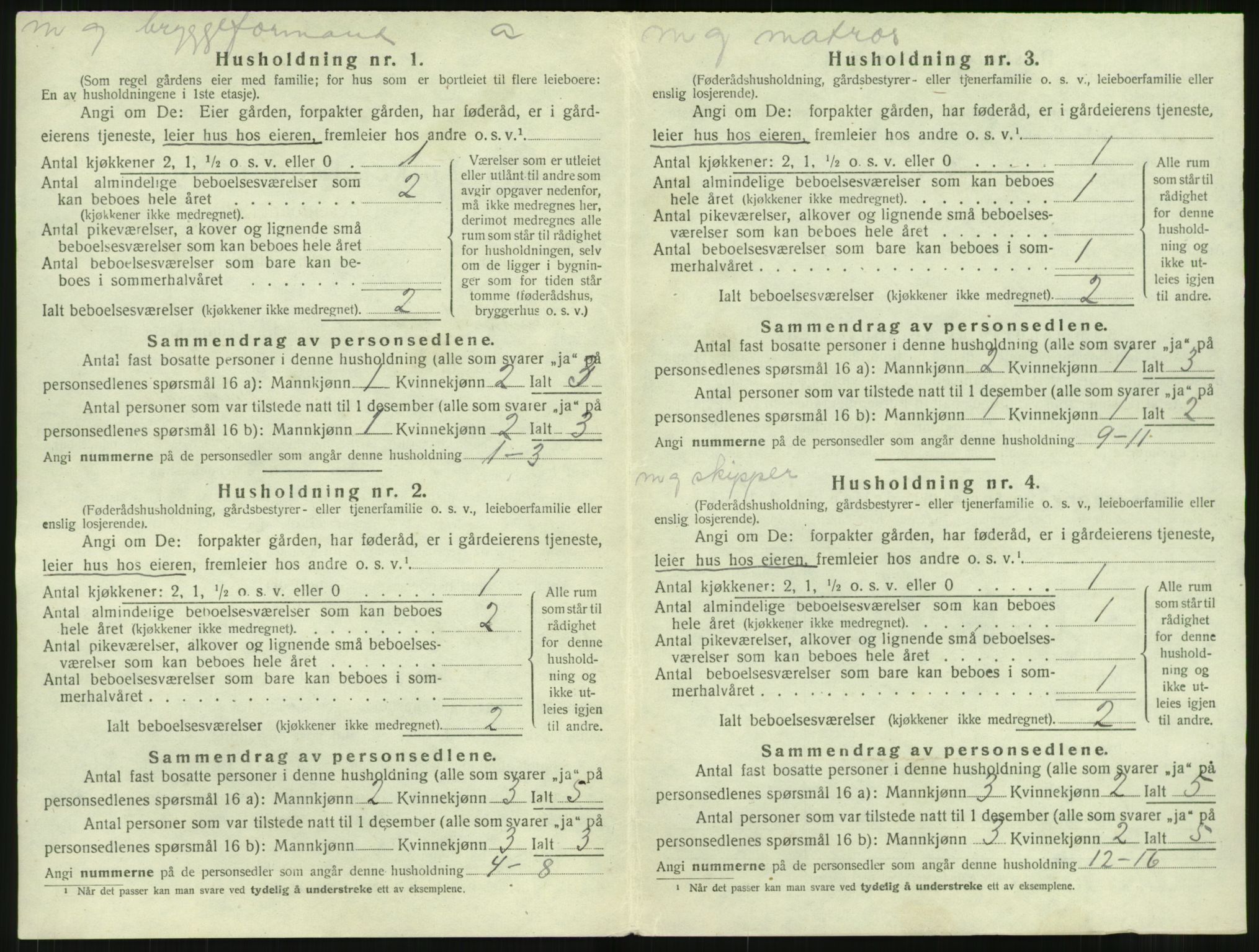 SAT, 1920 census for Bremsnes, 1920, p. 56