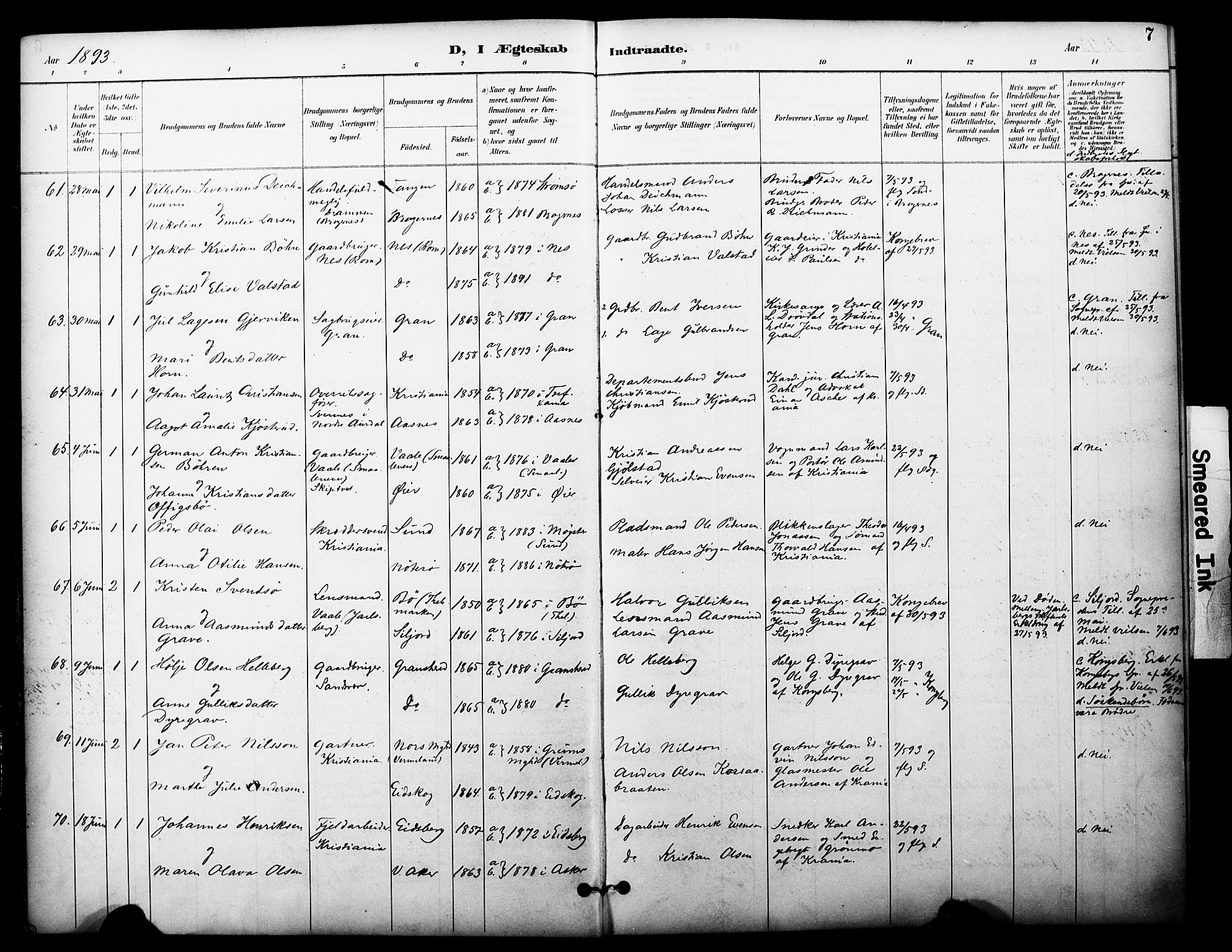 Johannes prestekontor Kirkebøker, AV/SAO-A-10852/F/Fa/L0006: Parish register (official) no. 6, 1893-1906, p. 7