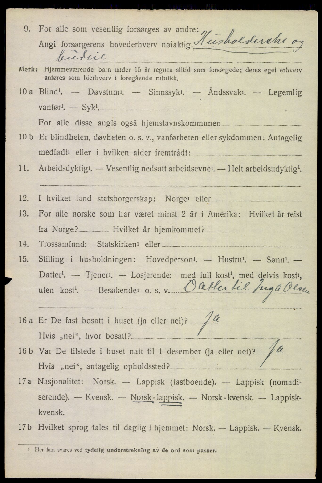 SAT, 1920 census for Evenes, 1920, p. 12799