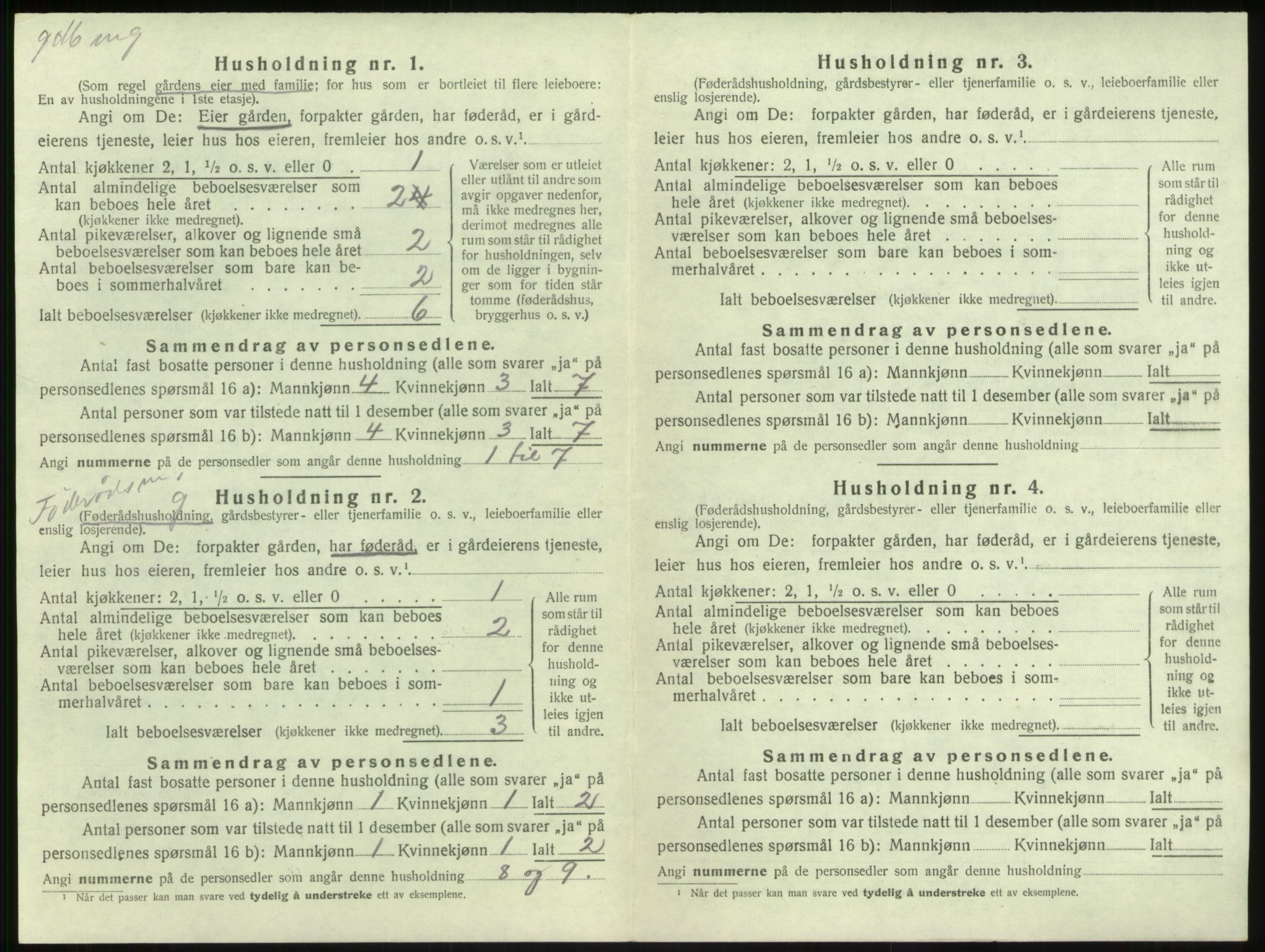 SAB, 1920 census for Balestrand, 1920, p. 475