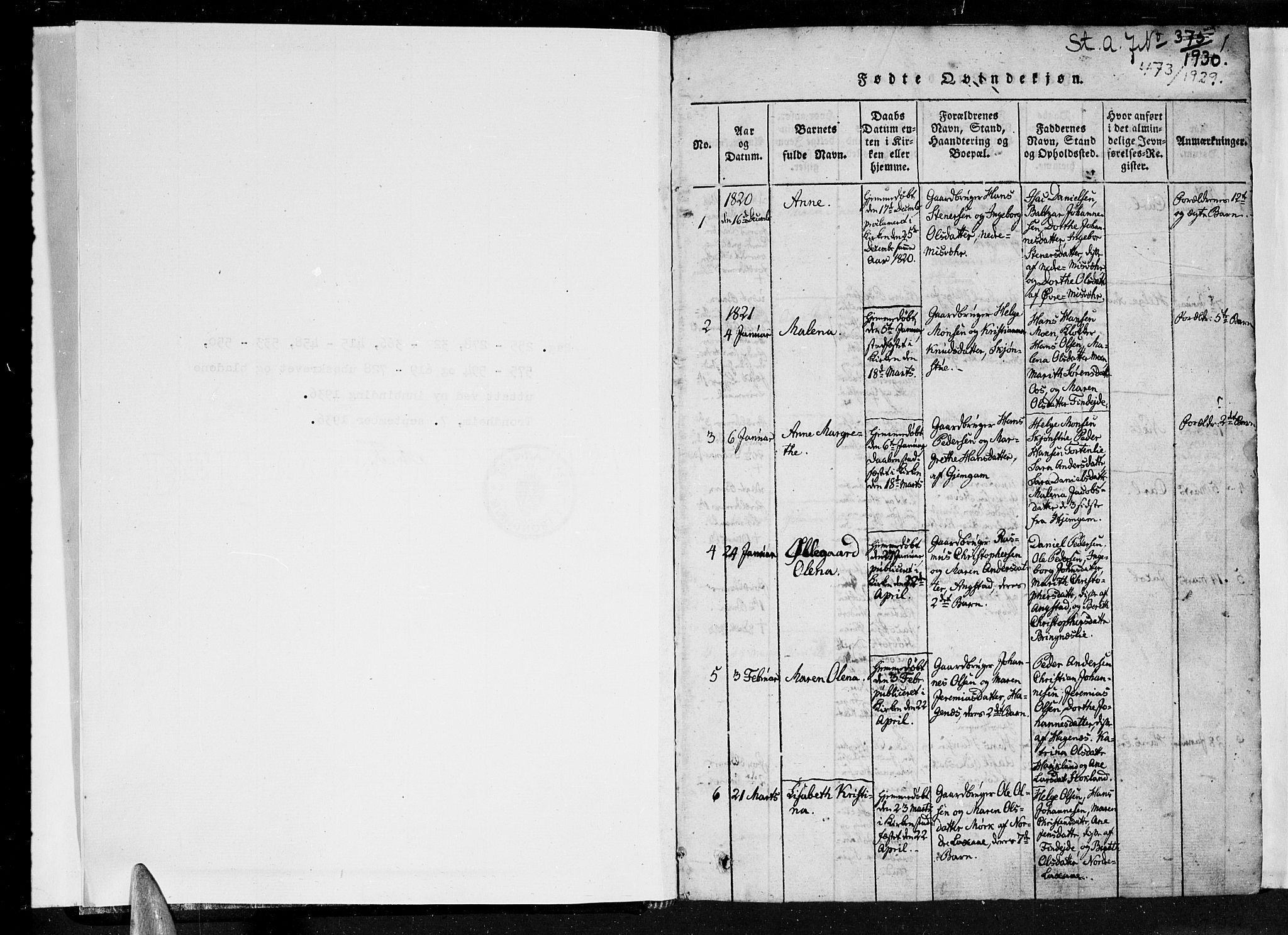 Ministerialprotokoller, klokkerbøker og fødselsregistre - Nordland, SAT/A-1459/852/L0736: Parish register (official) no. 852A06, 1820-1833, p. 0-1
