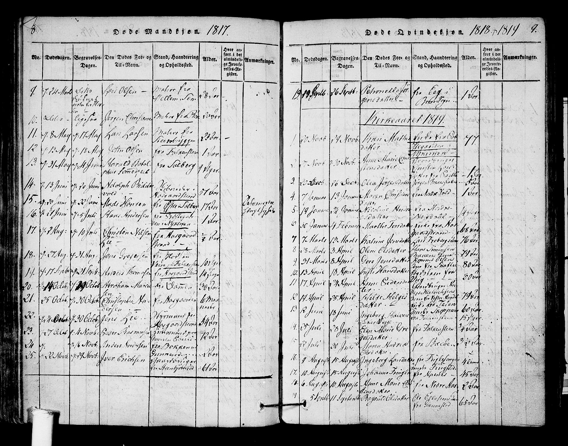 Borre kirkebøker, SAKO/A-338/F/Fa/L0004: Parish register (official) no. I 4, 1815-1845, p. 8-9
