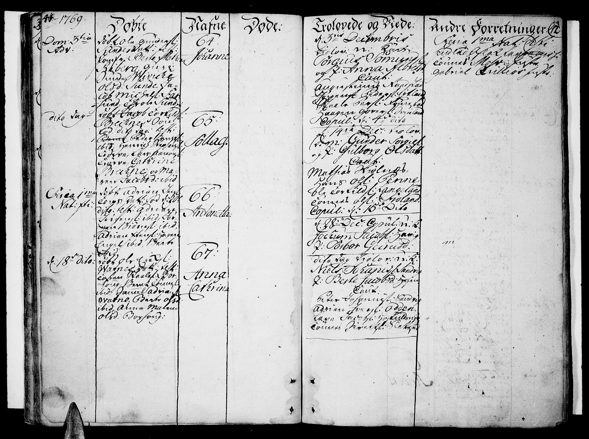 Lista sokneprestkontor, SAK/1111-0027/F/Fa/L0004: Parish register (official) no. A 4, 1768-1794, p. 41-42