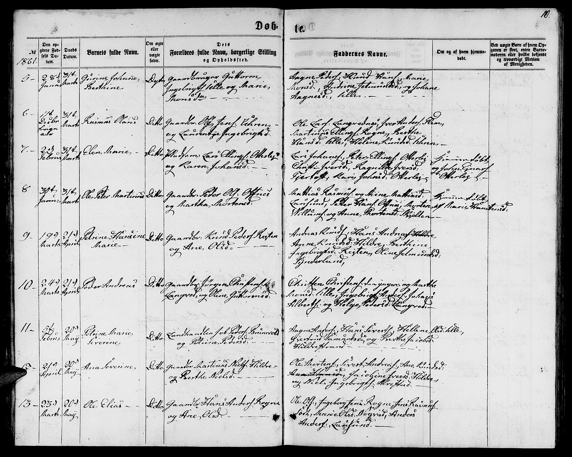 Ministerialprotokoller, klokkerbøker og fødselsregistre - Møre og Romsdal, SAT/A-1454/536/L0508: Parish register (copy) no. 536C03, 1860-1870, p. 10