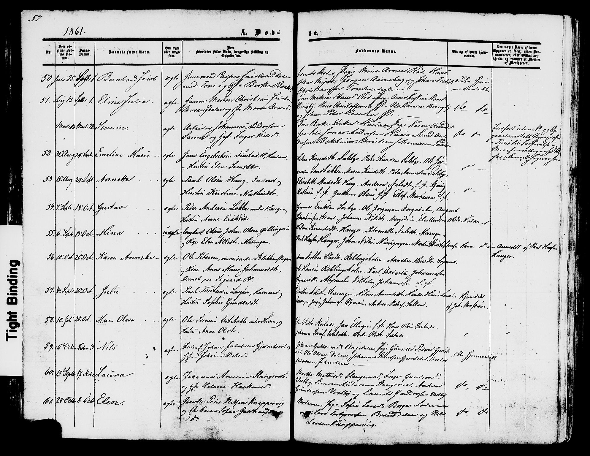 Råde prestekontor kirkebøker, AV/SAO-A-2009/F/Fa/L0006: Parish register (official) no. 6, 1854-1877, p. 57