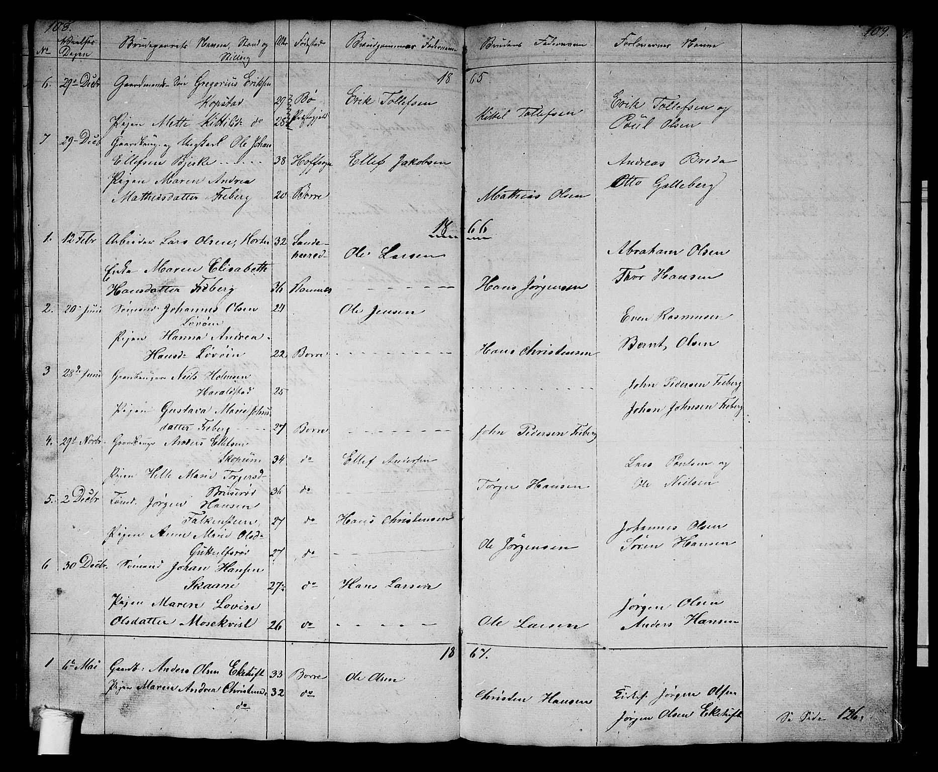 Borre kirkebøker, AV/SAKO-A-338/G/Gb/L0001: Parish register (copy) no. II 1, 1842-1877, p. 108-109