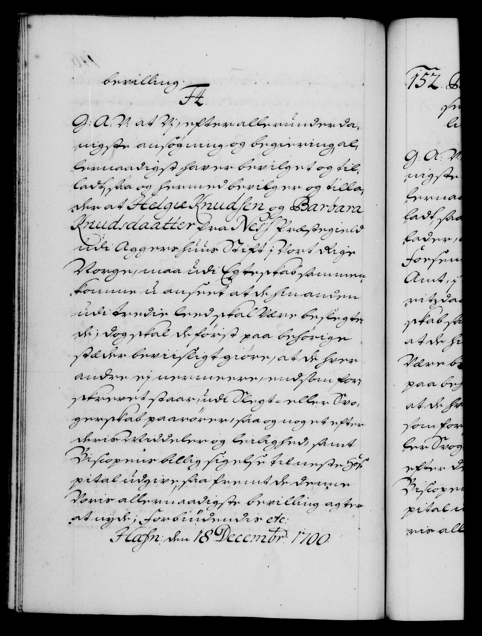 Danske Kanselli 1572-1799, AV/RA-EA-3023/F/Fc/Fca/Fcaa/L0018: Norske registre, 1699-1703, p. 146b