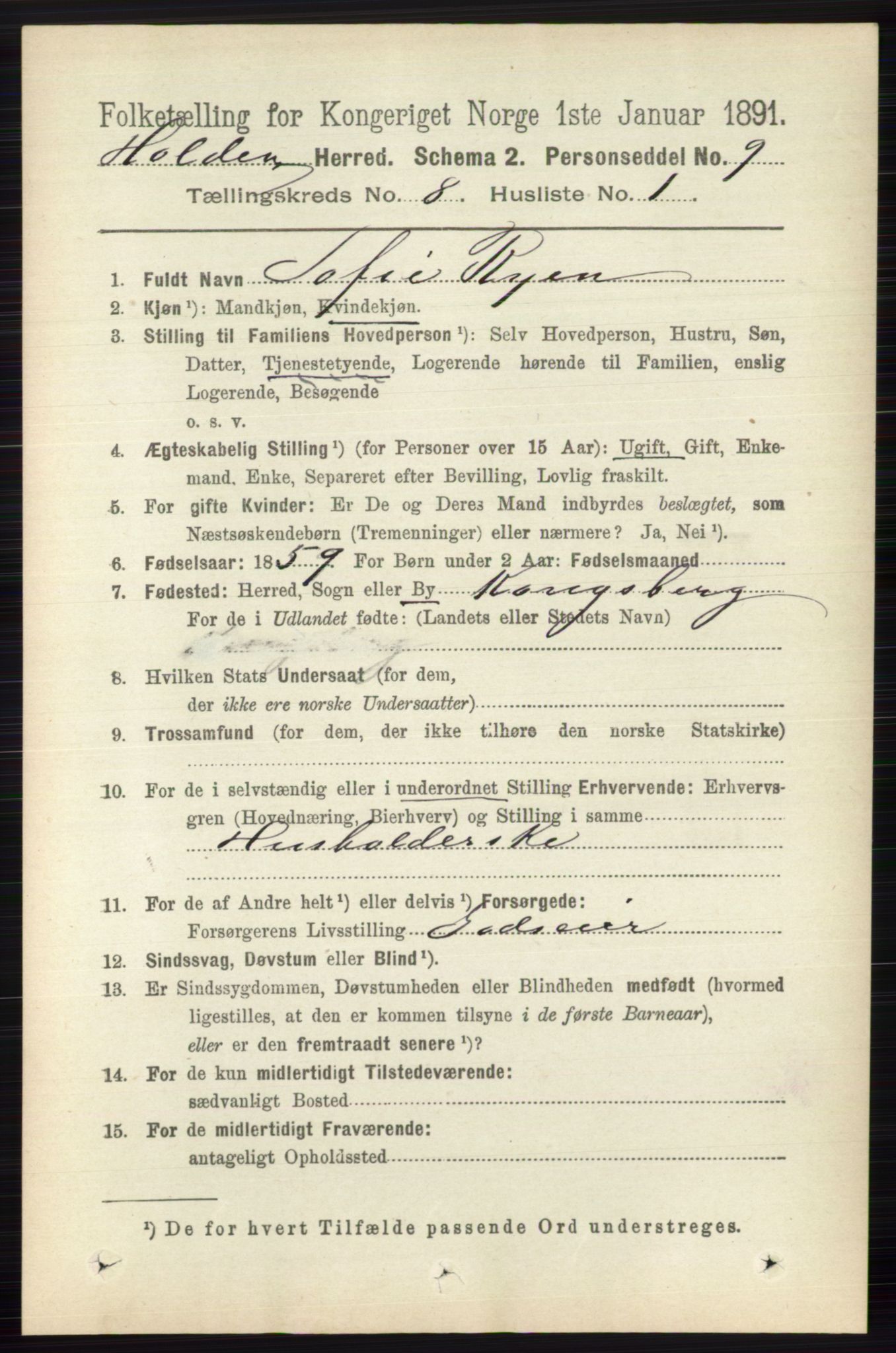 RA, 1891 census for 0819 Holla, 1891, p. 3658