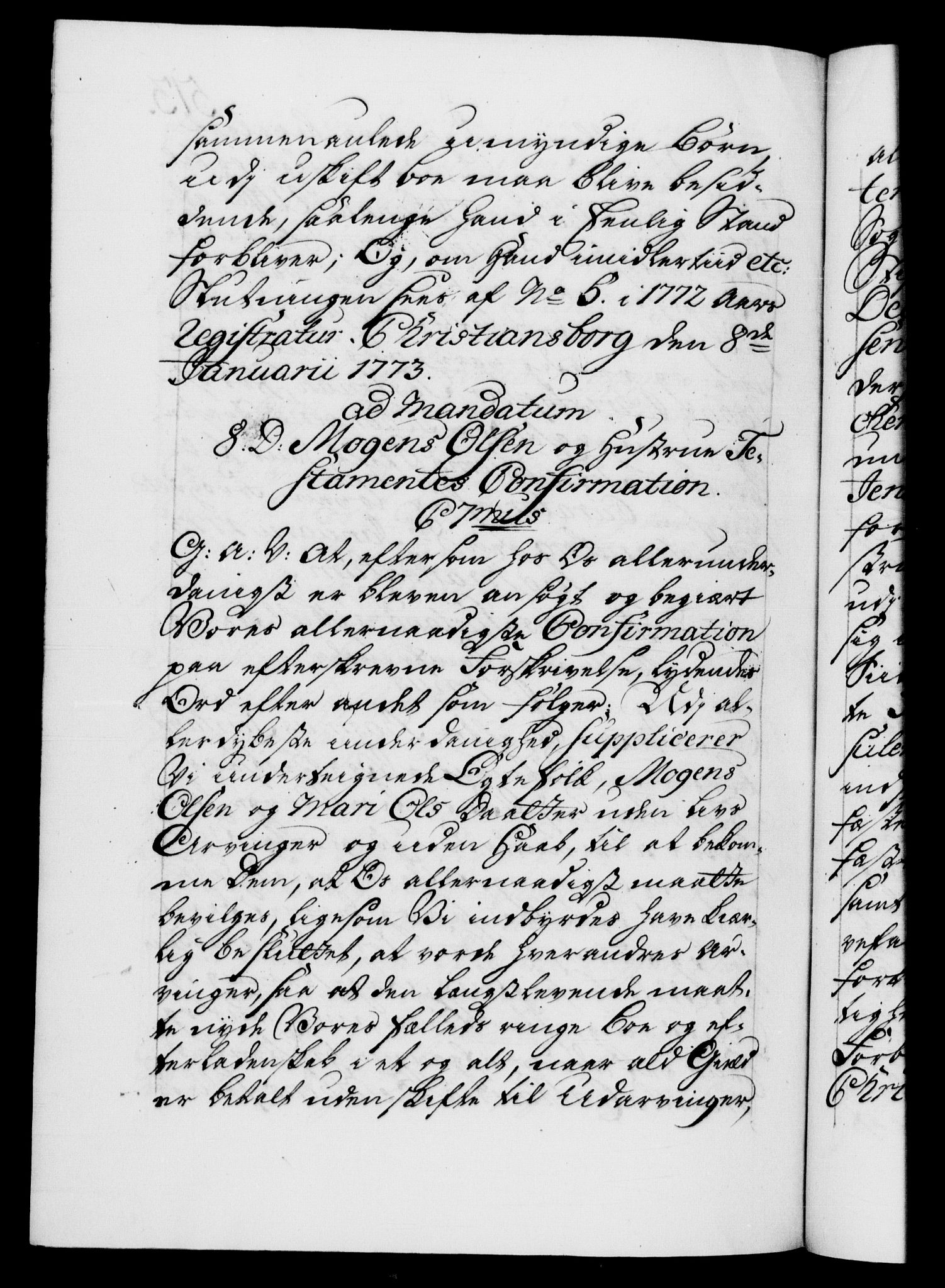 Danske Kanselli 1572-1799, AV/RA-EA-3023/F/Fc/Fca/Fcaa/L0045: Norske registre "Norske eller 3. dept.s åpne brev, 1771-1773, p. 513b