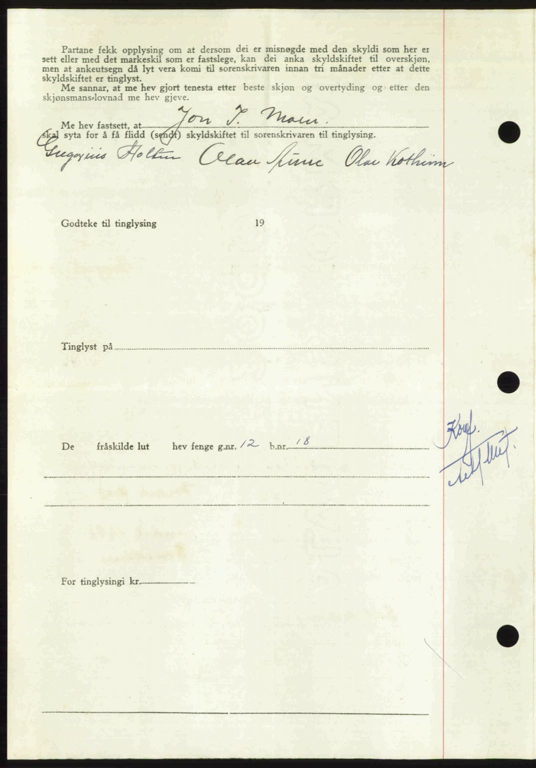 Nordmøre sorenskriveri, AV/SAT-A-4132/1/2/2Ca: Mortgage book no. A113, 1949-1950, Diary no: : 3753/1949