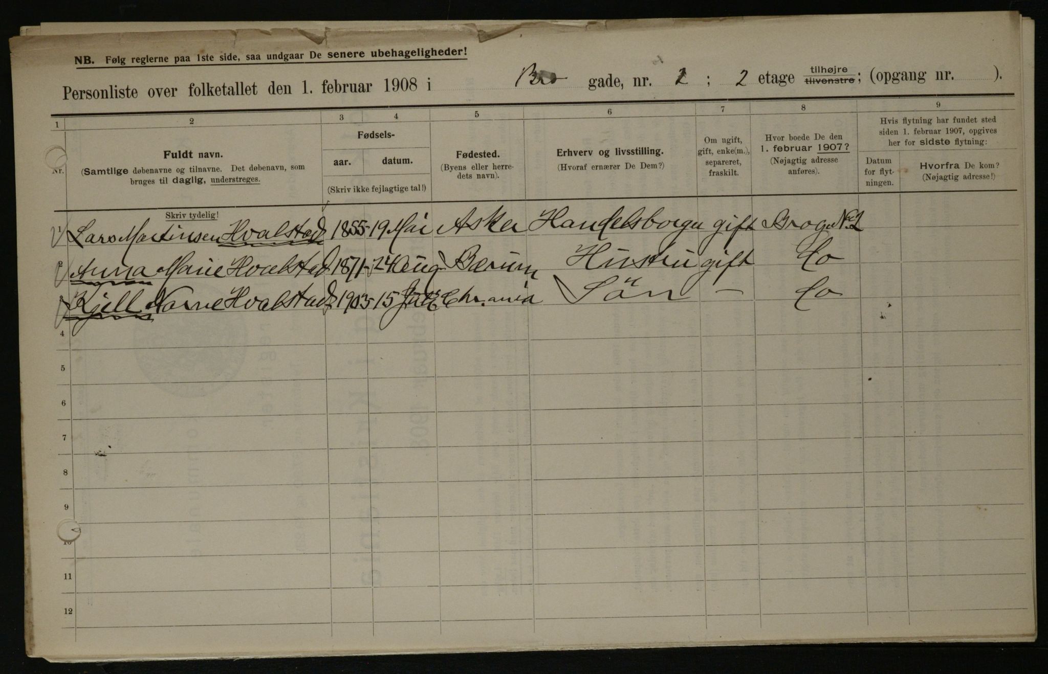 OBA, Municipal Census 1908 for Kristiania, 1908, p. 9246