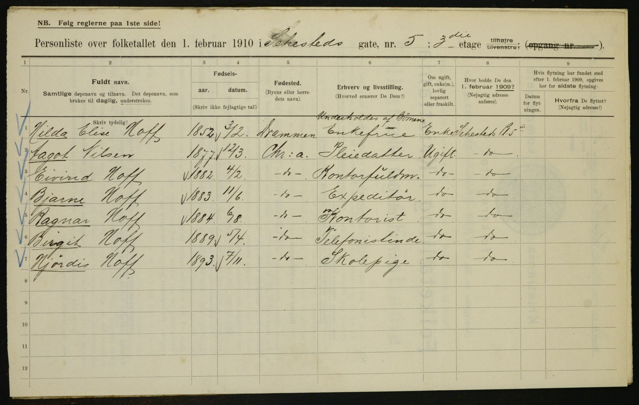 OBA, Municipal Census 1910 for Kristiania, 1910, p. 89584