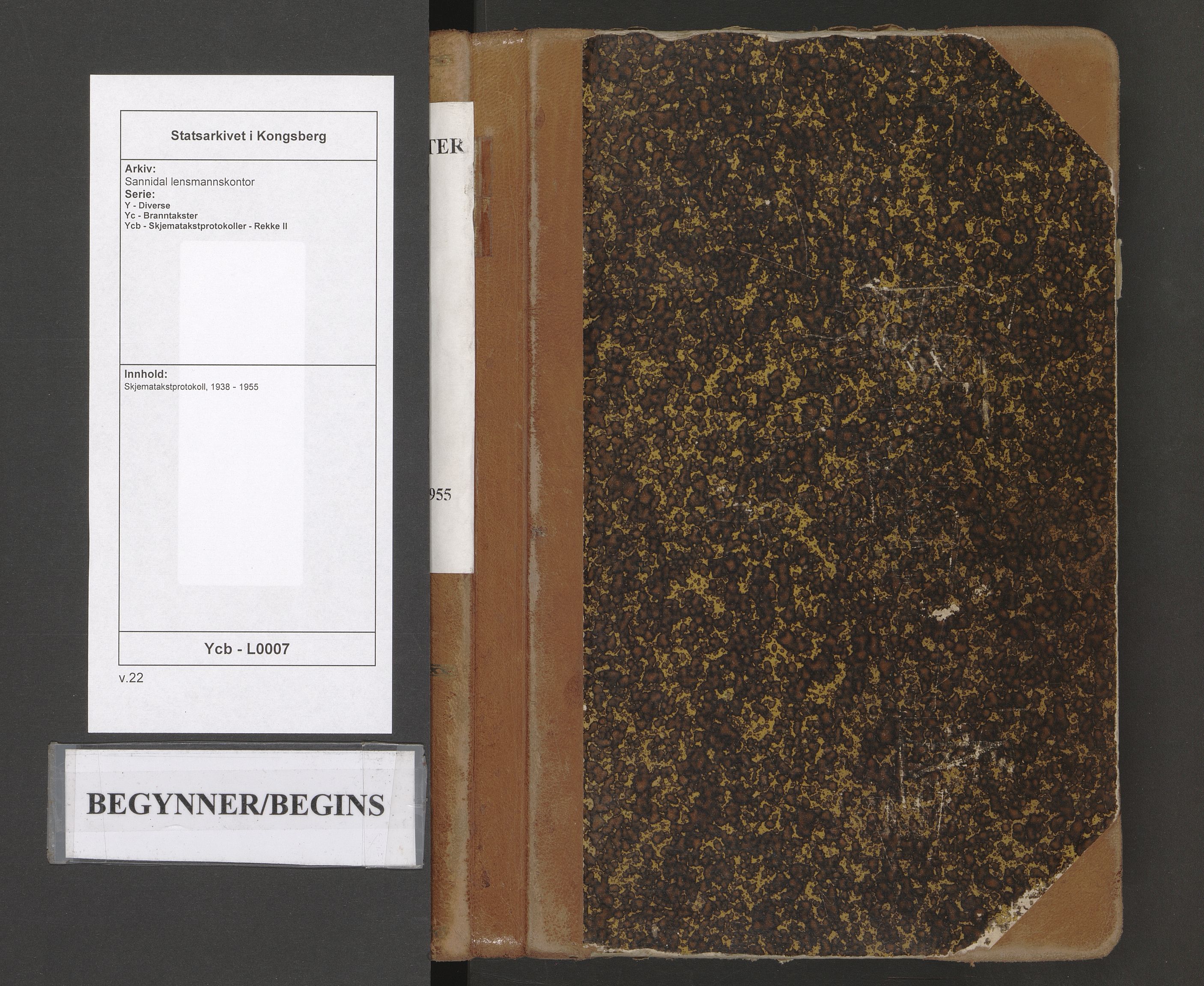 Sannidal lensmannskontor, SAKO/A-569/Y/Yc/Ycb/L0007: Skjematakstprotokoll, 1938-1955