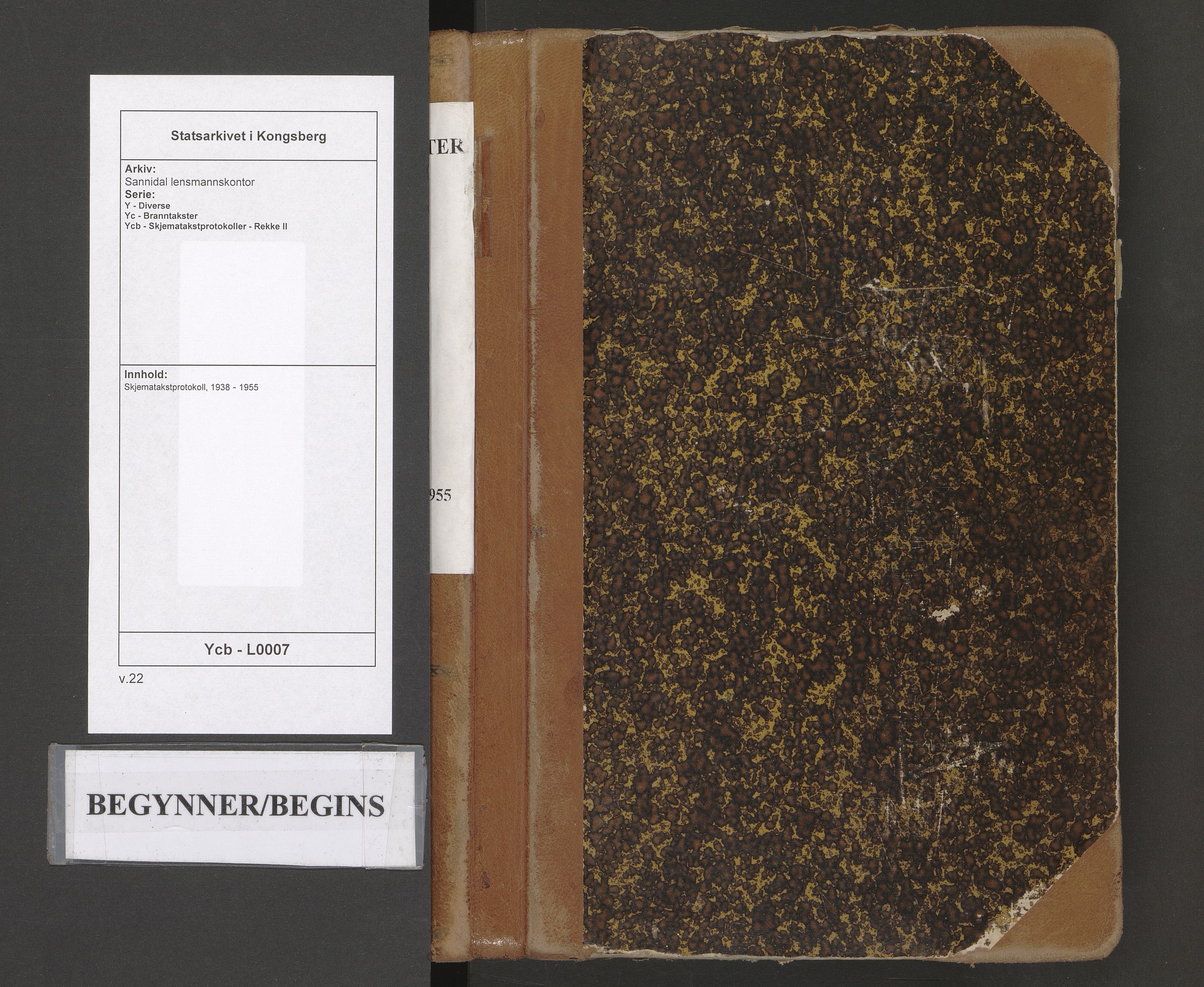 Sannidal lensmannskontor, AV/SAKO-A-569/Y/Yc/Ycb/L0007: Skjematakstprotokoll, 1938-1955