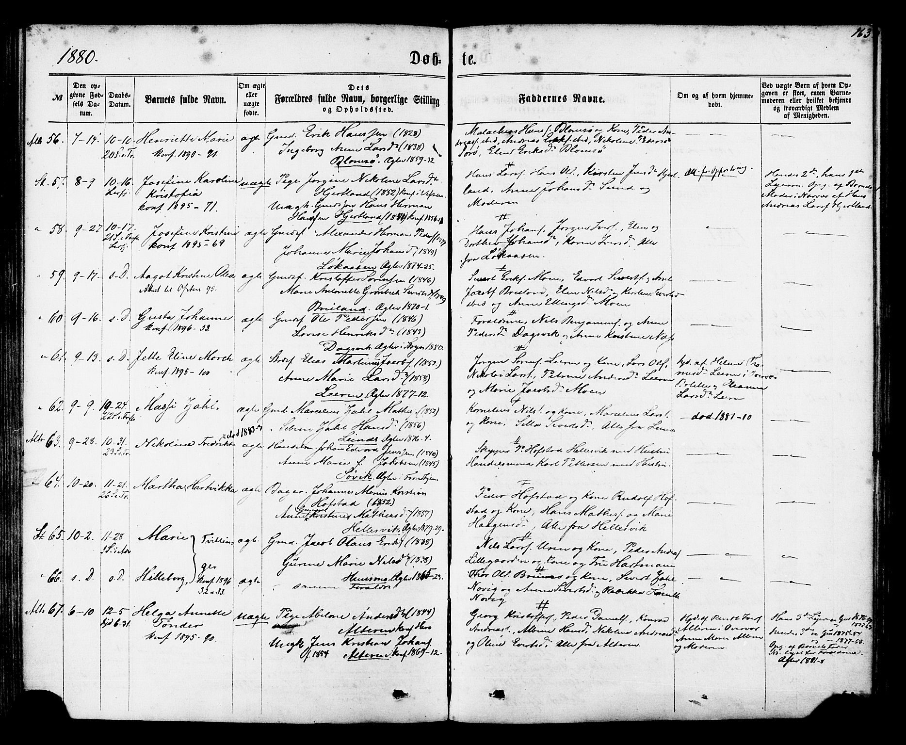 Ministerialprotokoller, klokkerbøker og fødselsregistre - Nordland, AV/SAT-A-1459/830/L0449: Parish register (official) no. 830A13, 1866-1886, p. 163