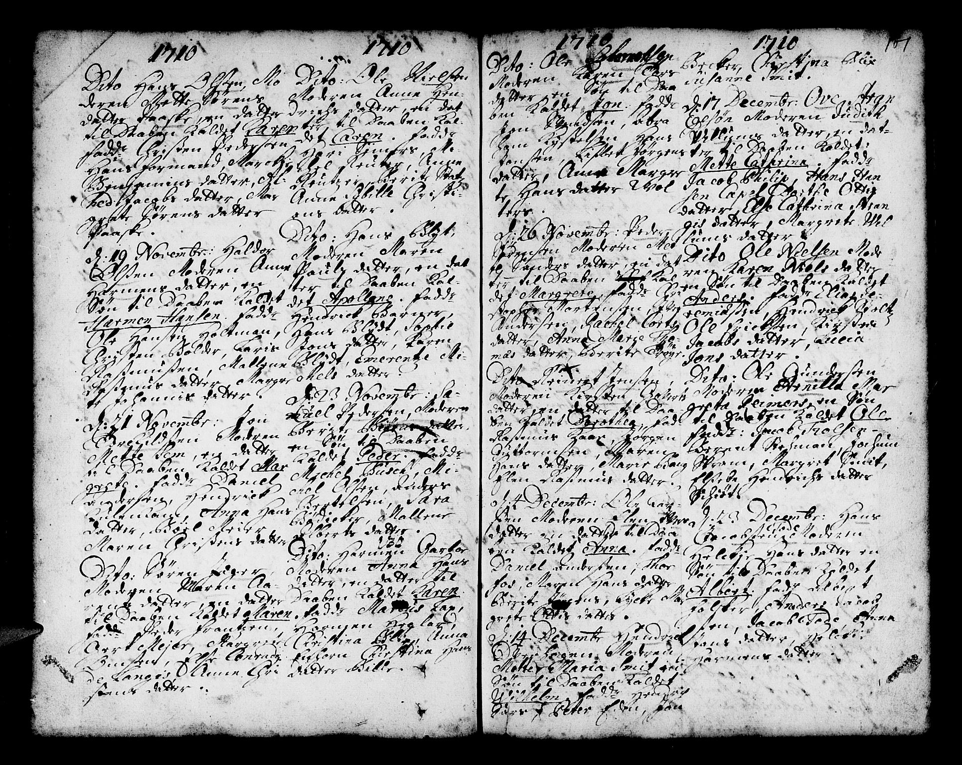 Nykirken Sokneprestembete, AV/SAB-A-77101/H/Haa/L0002: Parish register (official) no. A 2, 1700-1723, p. 101