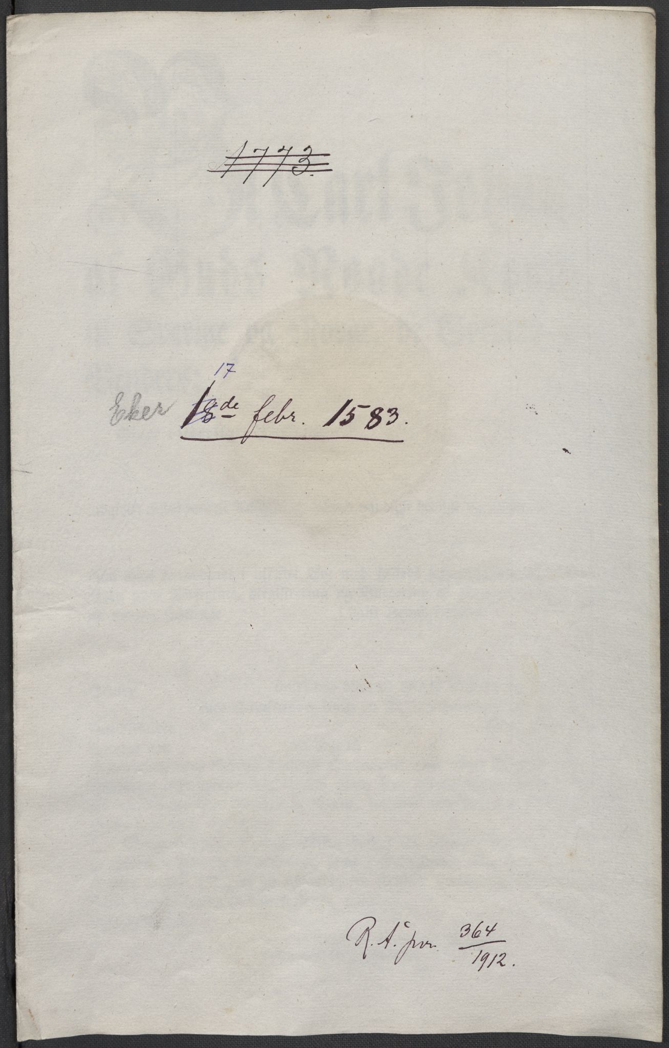 Riksarkivets diplomsamling, AV/RA-EA-5965/F02/L0085: Dokumenter, 1583, p. 2