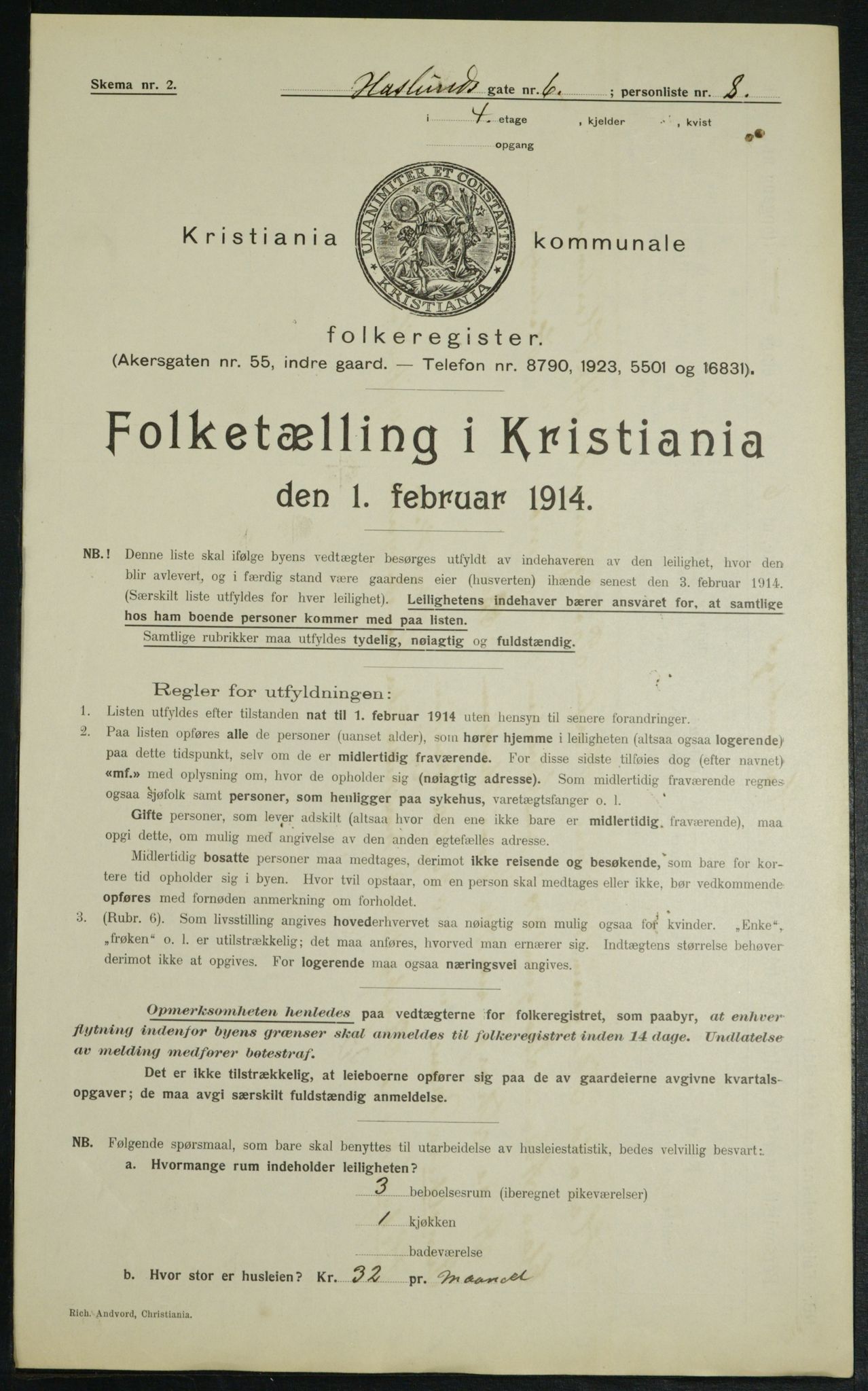 OBA, Municipal Census 1914 for Kristiania, 1914, p. 26987