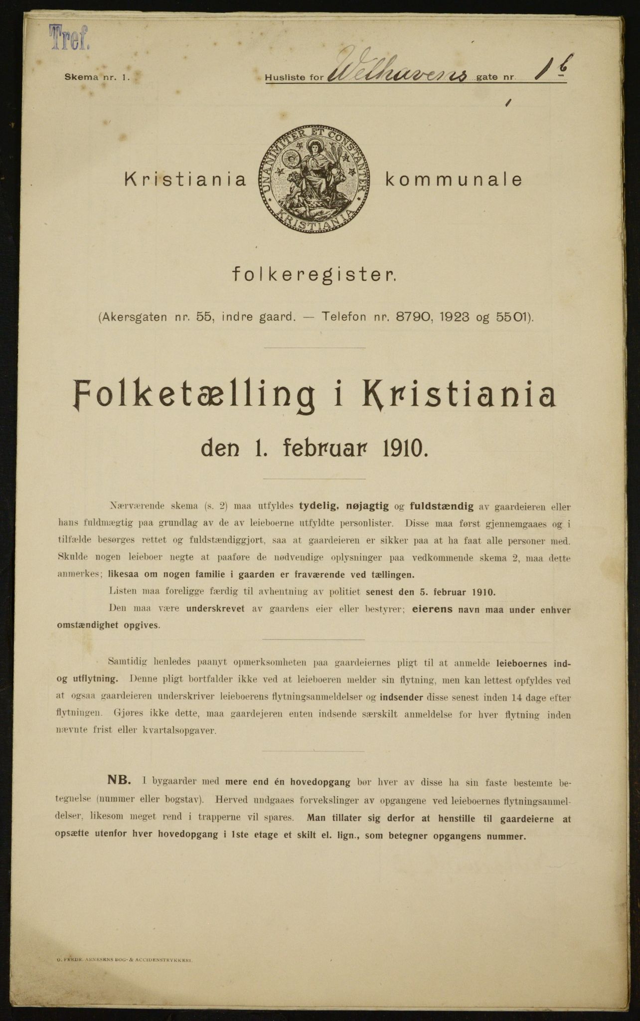 OBA, Municipal Census 1910 for Kristiania, 1910, p. 120737