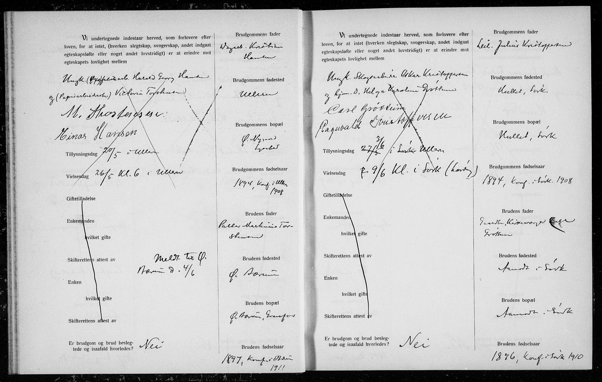 Ullern prestekontor Kirkebøker, AV/SAO-A-10740/H/L0002: Banns register no. 2, 1916-1917